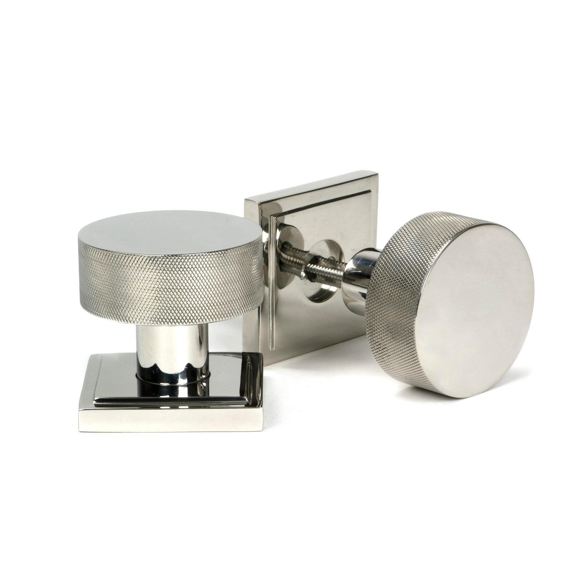 Polished Marine SS (316) Brompton Mortice/Rim Knob Set (Square) | From The Anvil - Mortice Knobs - From The Anvil - Yester Home