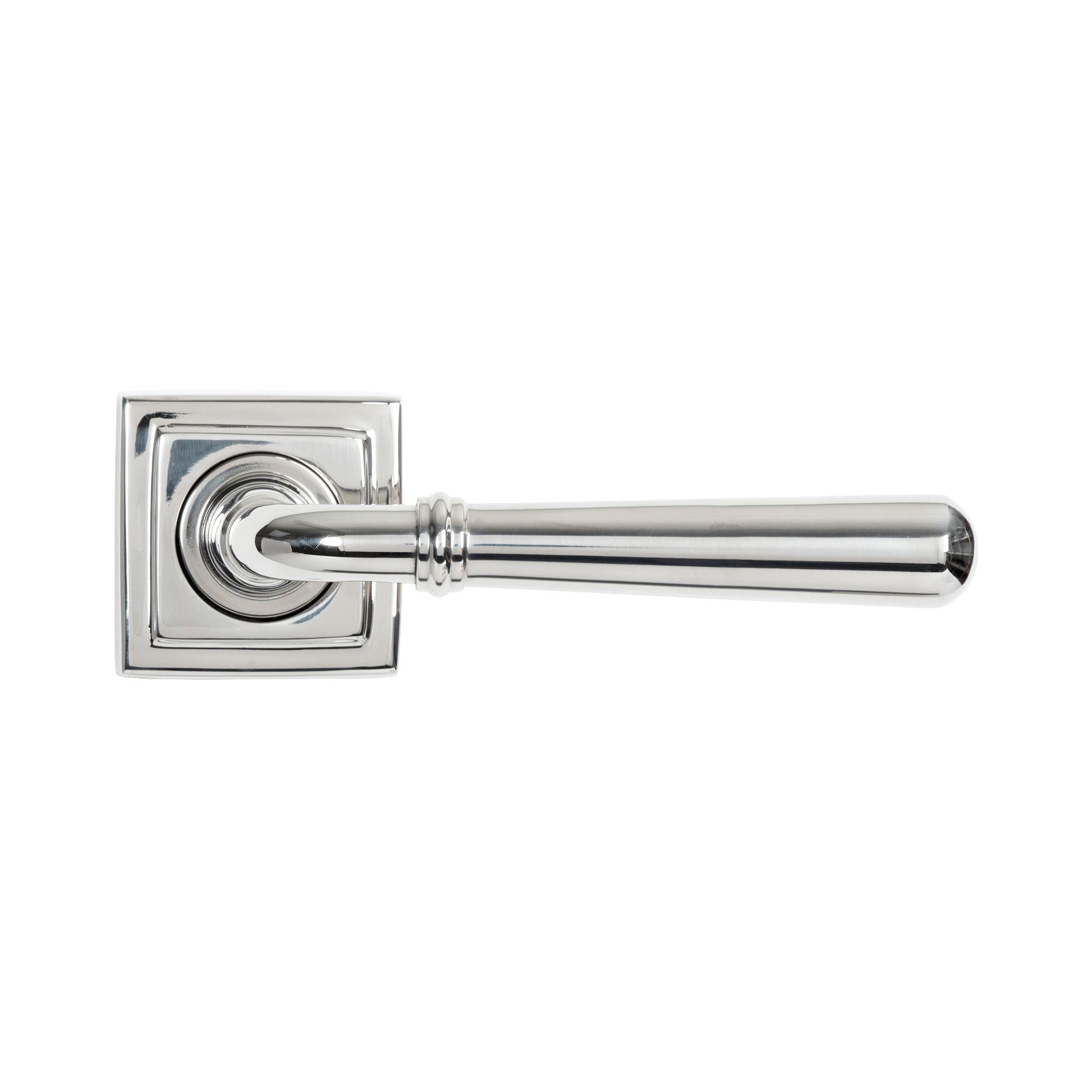 Polished Marine SS (316) Newbury Lever on Rose Set (Square) - Unsprung | From The Anvil - Concealed - From The Anvil - Yester Home