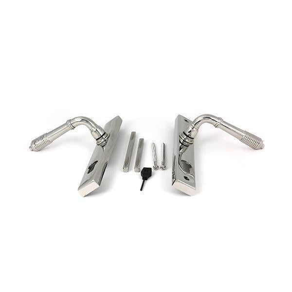Polished Marine SS (316) Reeded Slimline Lever Espag. Lock Set - Espagnolette - From The Anvil - Yester Home