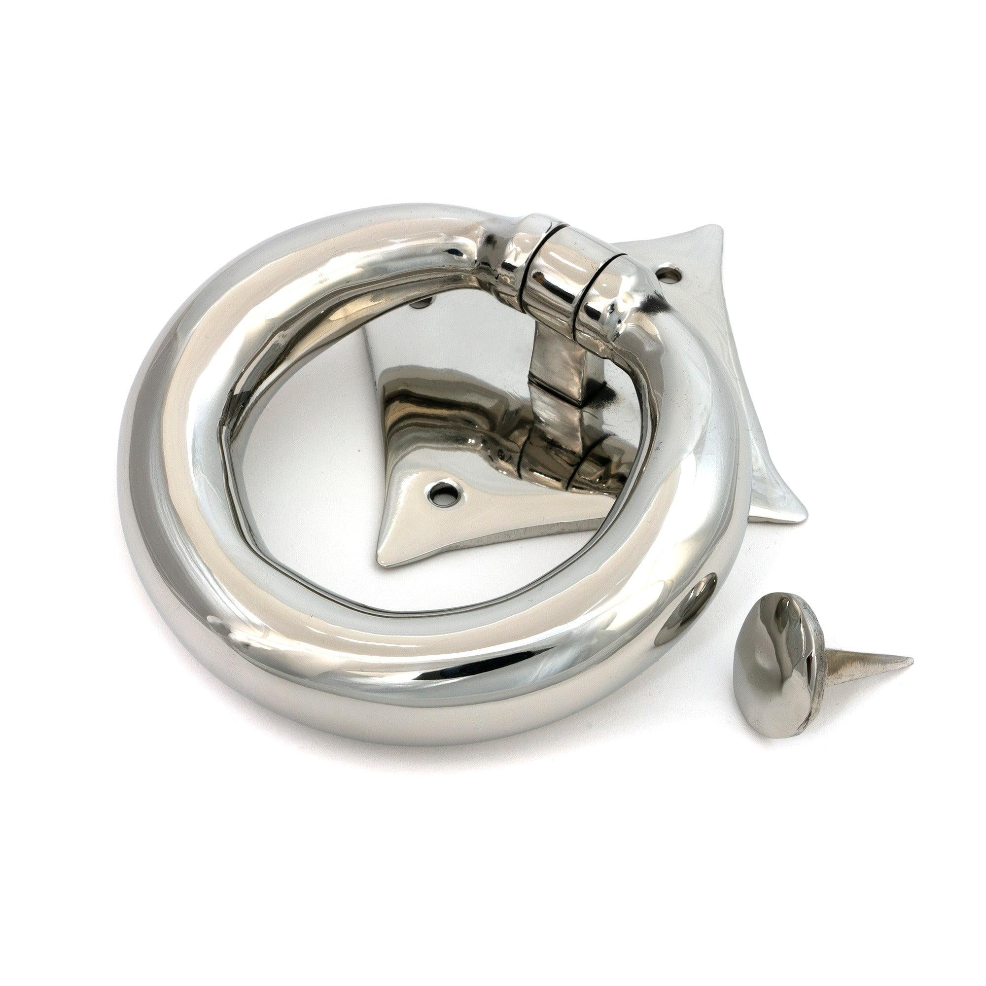 Polished Marine SS (316) Ring Door Knocker | From The Anvil - Surface Fixed Door Knockers - From The Anvil - Yester Home