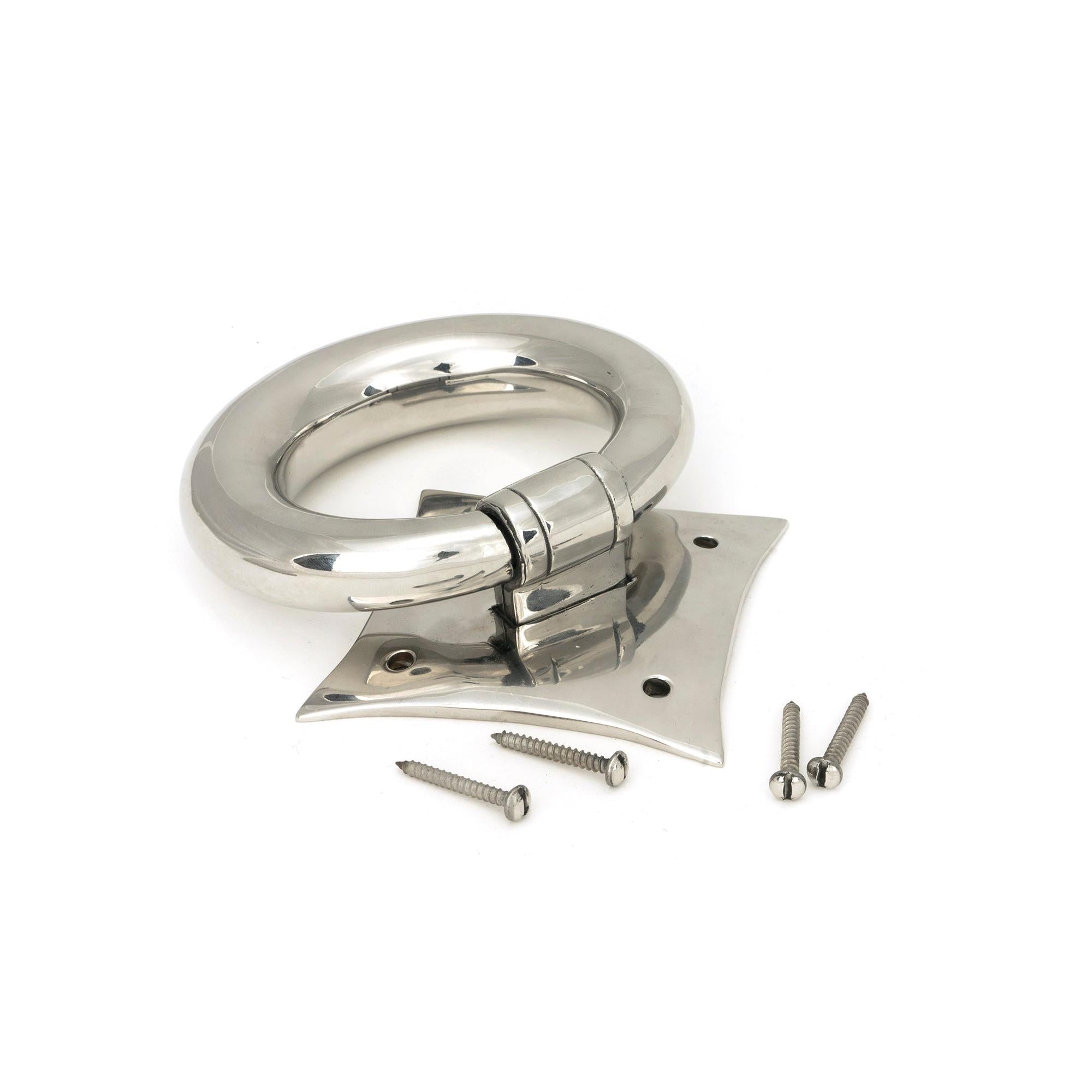 Polished Marine SS (316) Ring Door Knocker | From The Anvil - Surface Fixed Door Knockers - From The Anvil - Yester Home