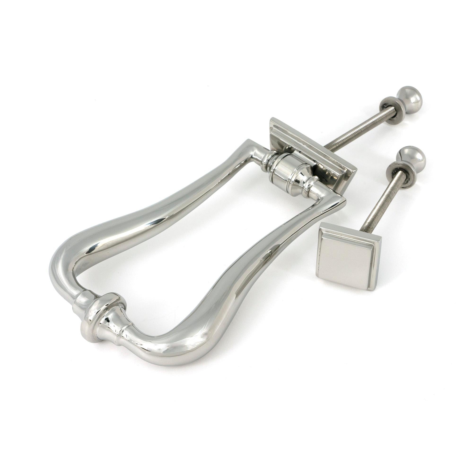 Polished Marine SS (316) Slimline Art Deco Door Knocker - Bolt-Through Door Knockers - From The Anvil - Yester Home