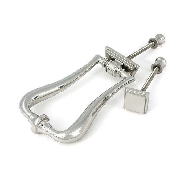Polished Marine SS (316) Slimline Art Deco Door Knocker - Bolt-Through Door Knockers - From The Anvil - Yester Home