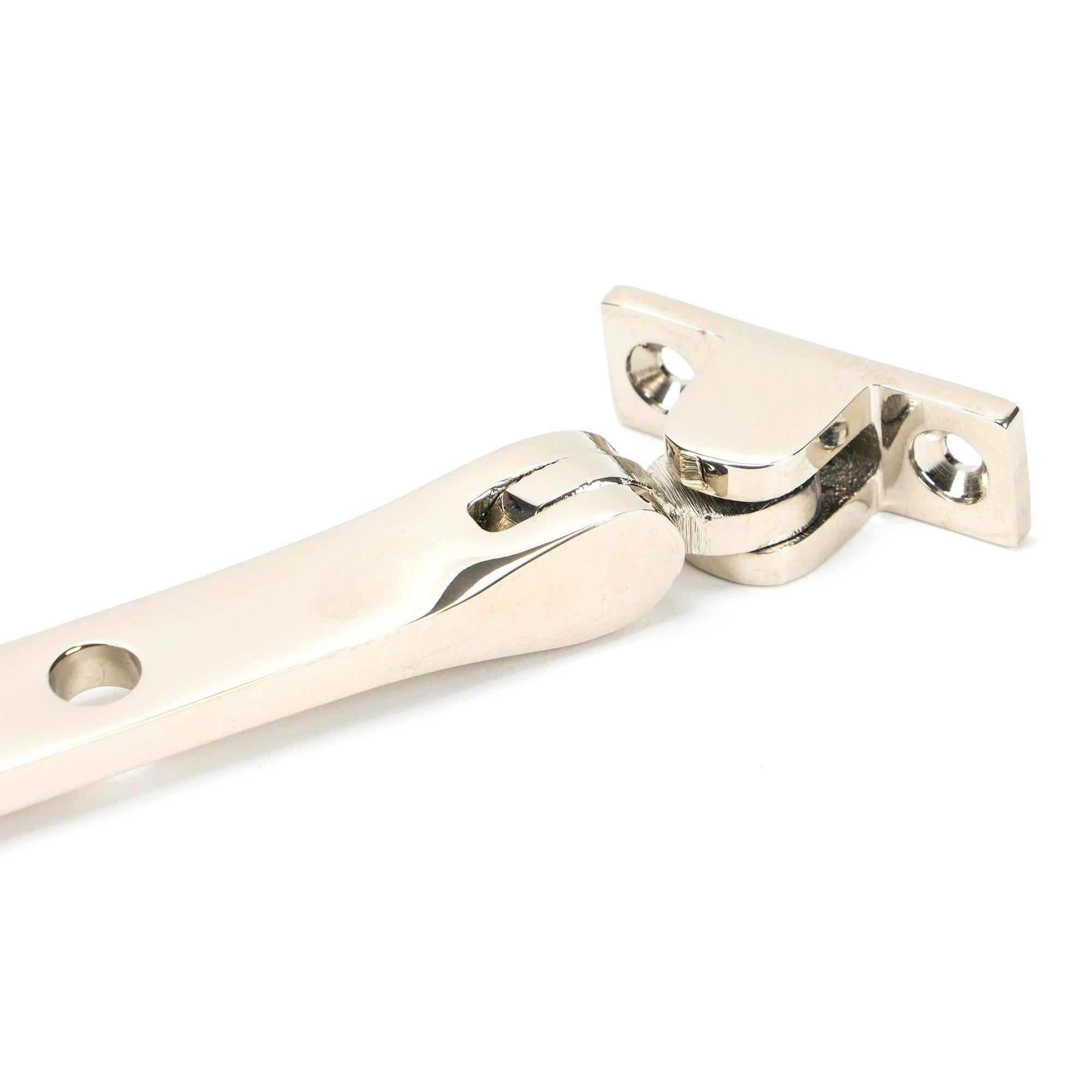 Polished Nickel 12" Hammered Newbury Stay | From The Anvil - Stays - From The Anvil - Yester Home