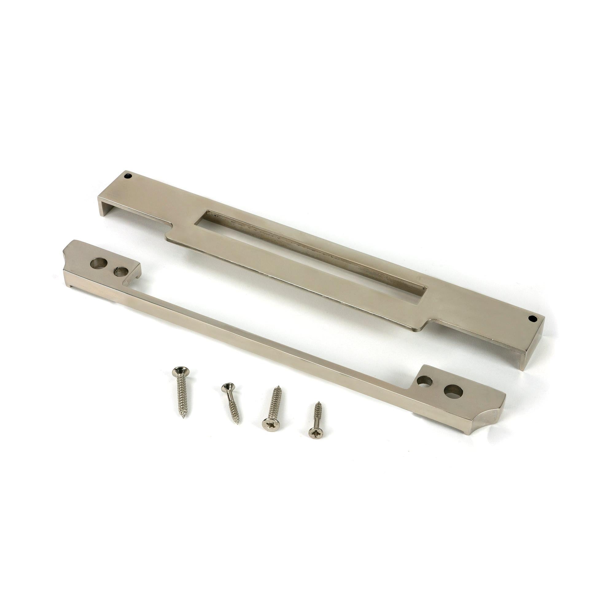 Polished Nickel ½" Rebate Kit for Euro Din Sash Lock - Euro Locks - From The Anvil - Yester Home