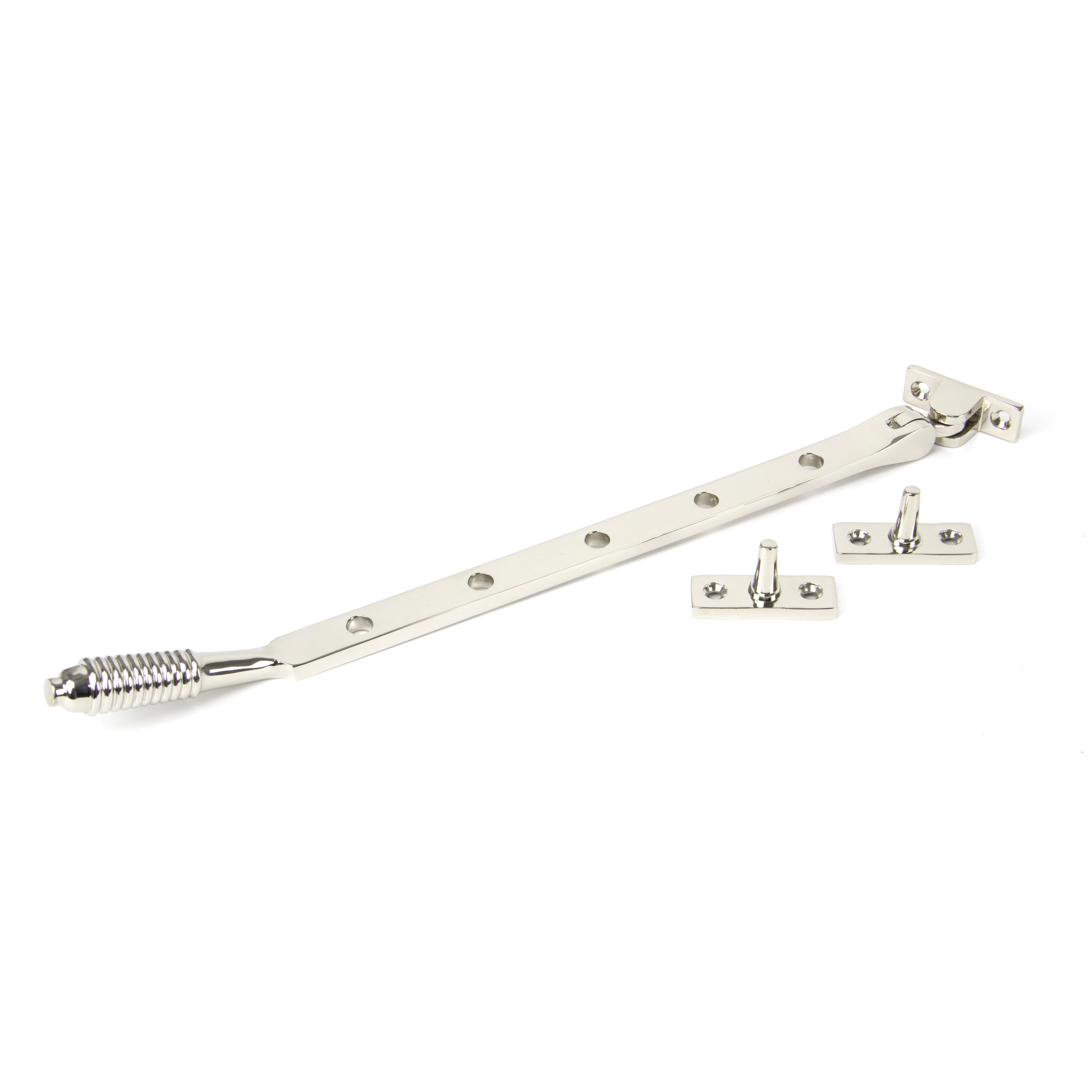Polished Nickel 12" Reeded Stay | From The Anvil-Stays-Yester Home