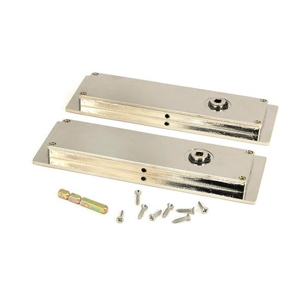 Polished Nickel 175mm Plain Rectangular Pull - Privacy Set | From The Anvil-Cabinet Pulls-Yester Home