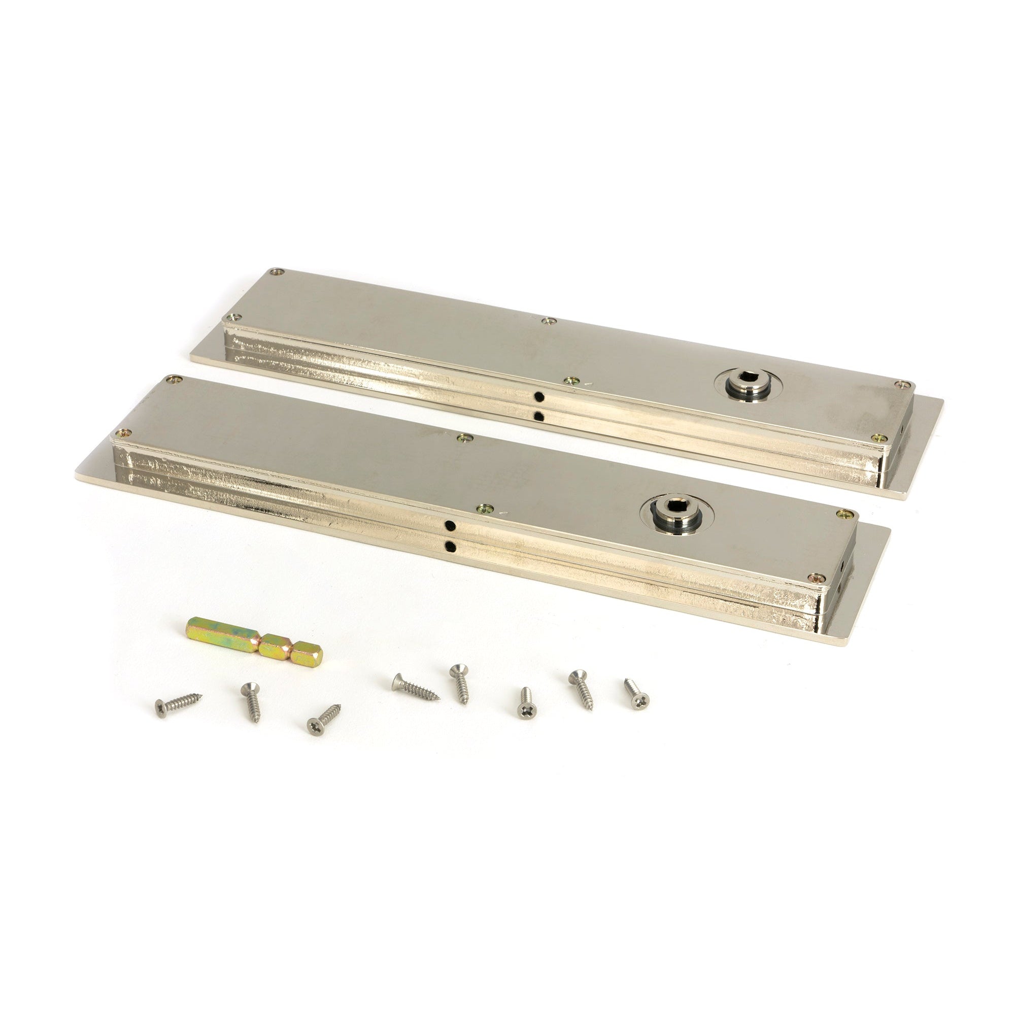 Polished Nickel 250mm Plain Rectangular Pull - Privacy Set | From The Anvil-Cabinet Pulls-Yester Home