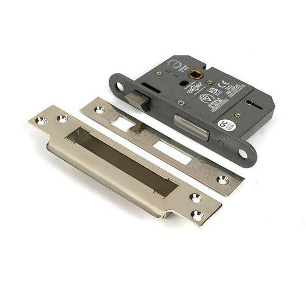 Polished Nickel 3" 5 Lever BS Sash Lock - Sash Locks - From The Anvil - Yester Home