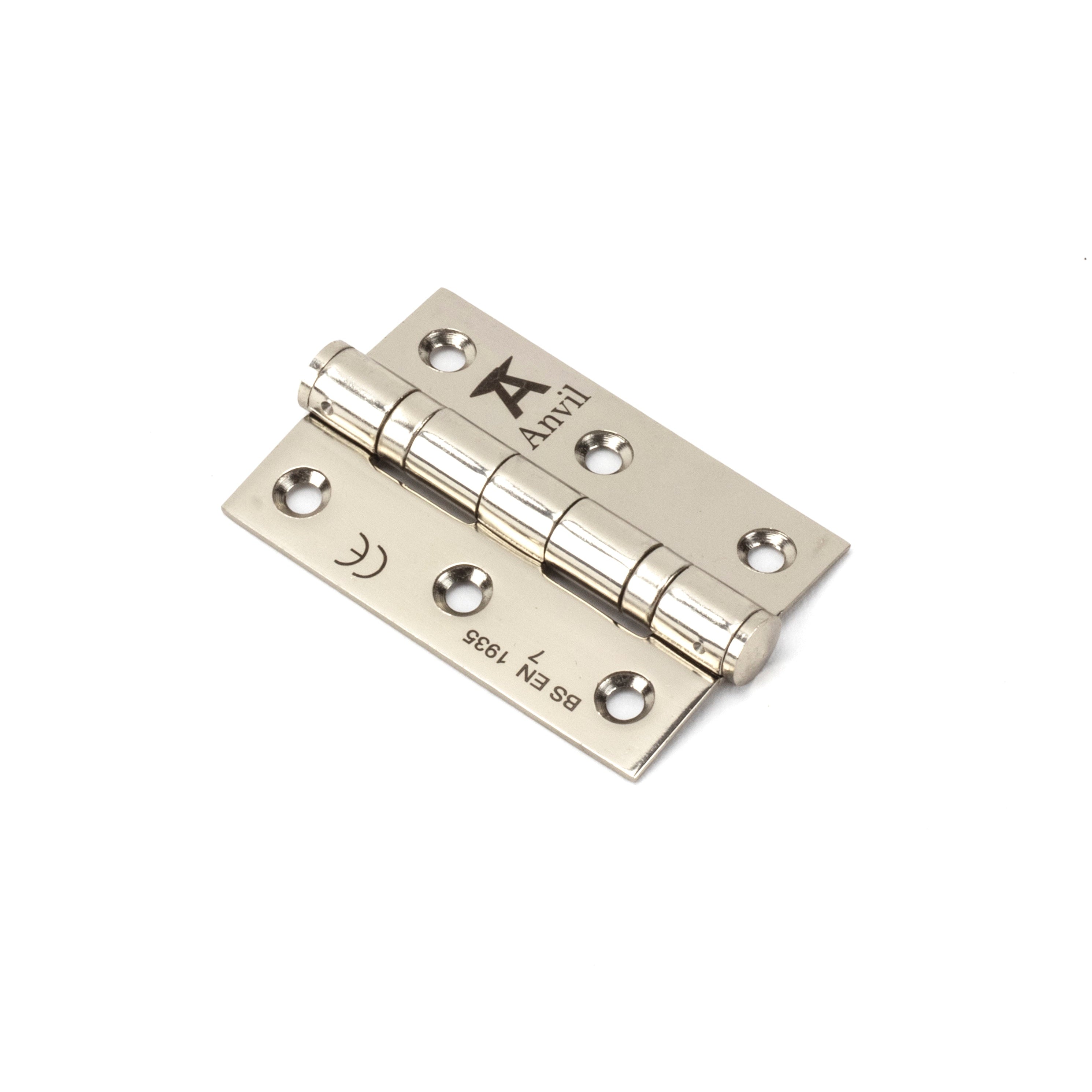 Polished Nickel 3" Ball Bearing Butt Hinge (pair) ss | From The Anvil-Butt Hinges-Yester Home