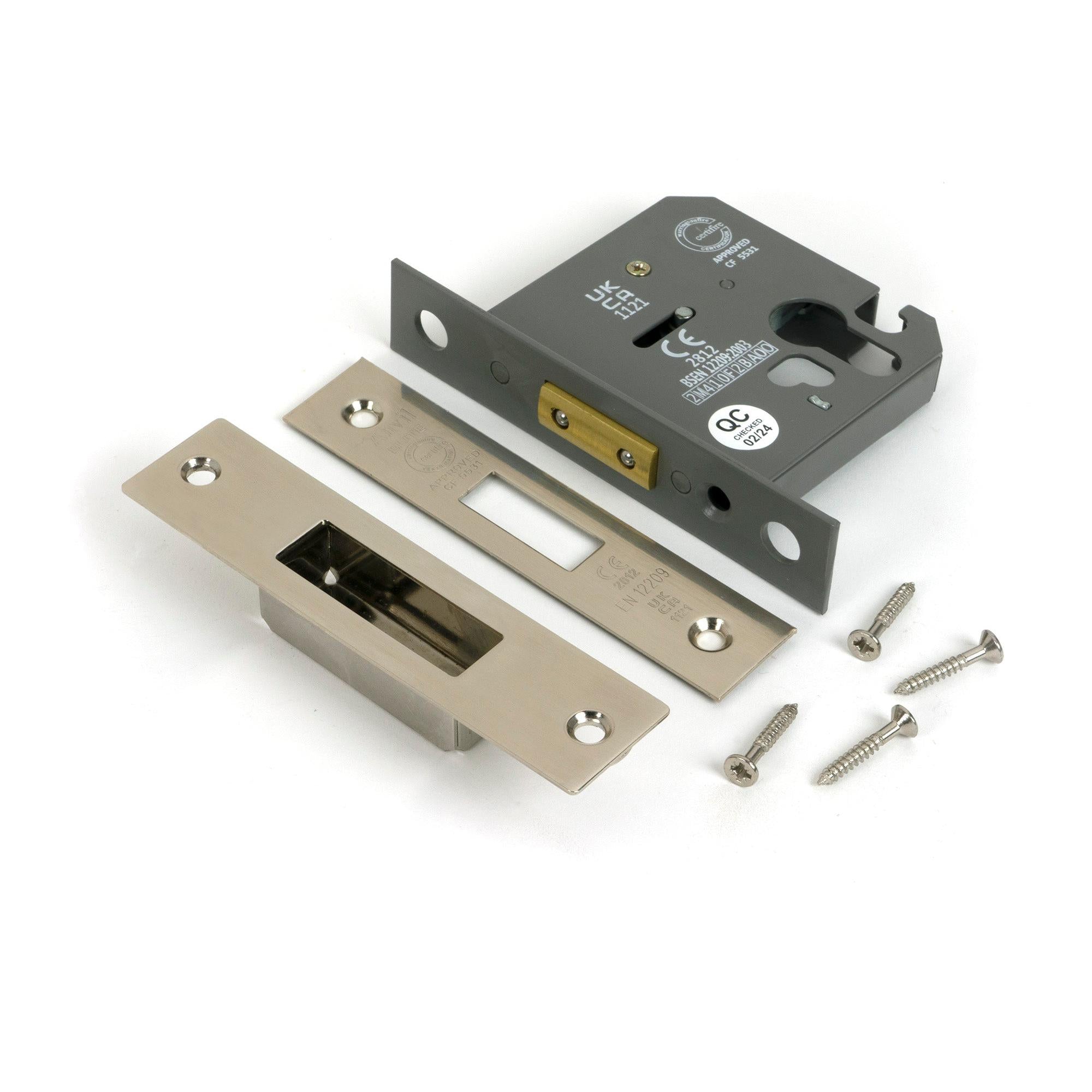 Polished Nickel 3" Euro Profile Dead Lock - Deadlocks & Deadbolts - From The Anvil - Yester Home