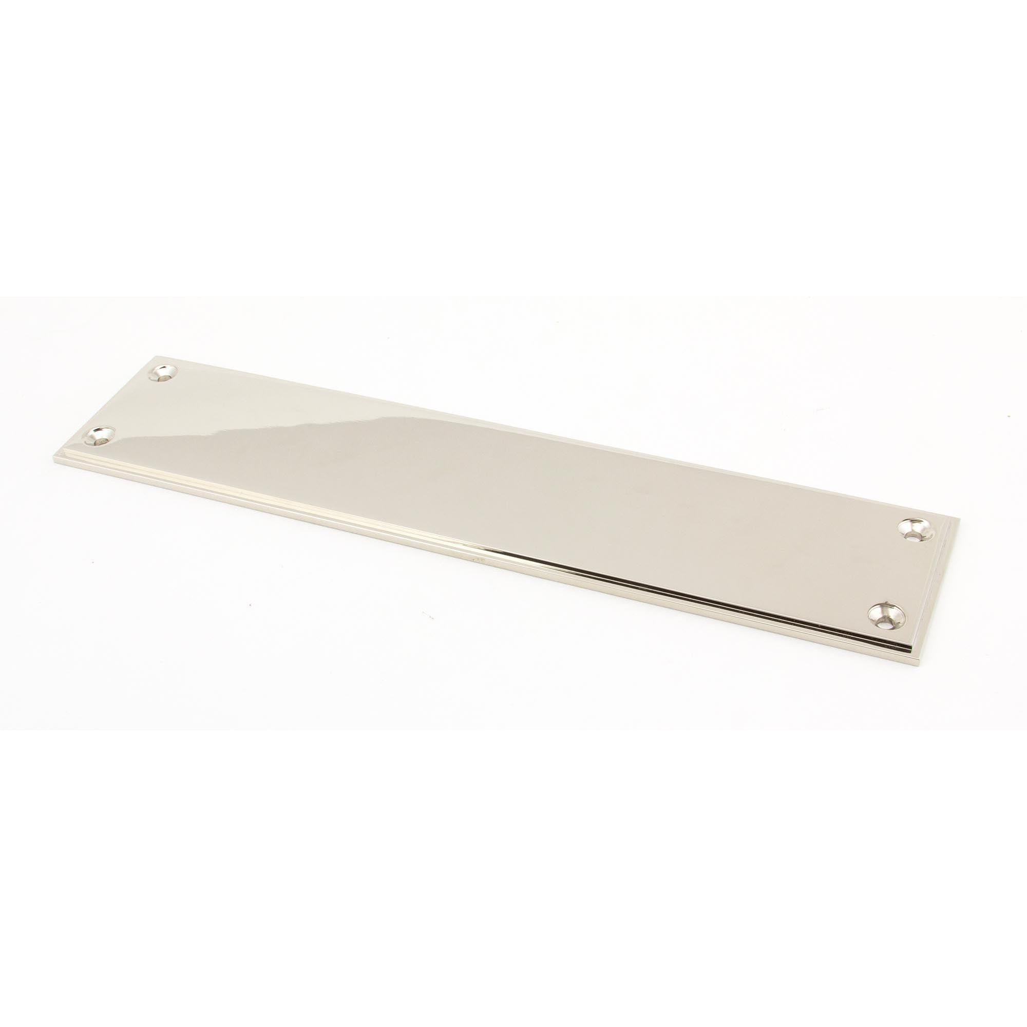 Polished Nickel 300mm Art Deco Fingerplate | From The Anvil - Fingerplates - From The Anvil - Yester Home