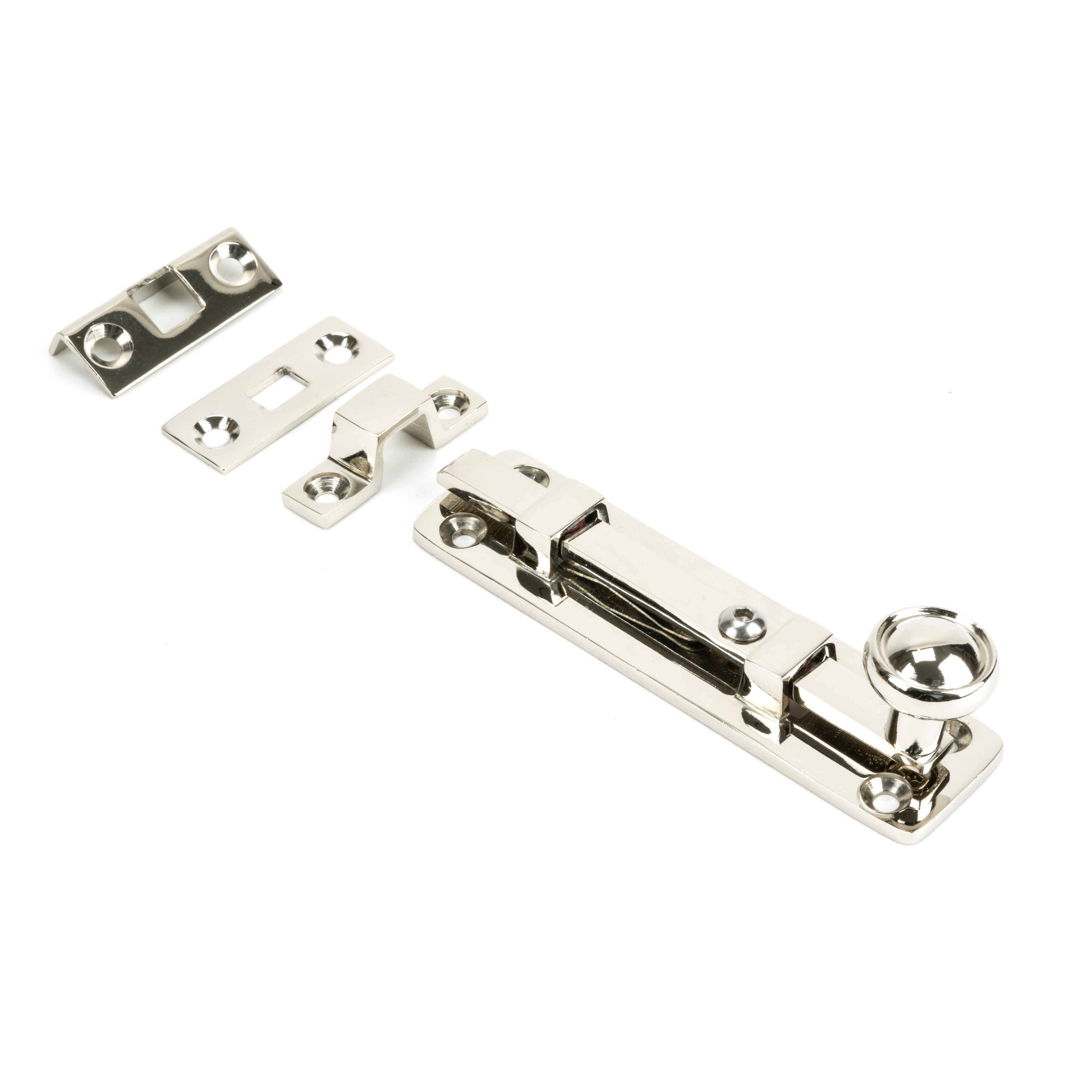 Polished Nickel 4" Universal Bolt | From The Anvil-Bolts-Yester Home