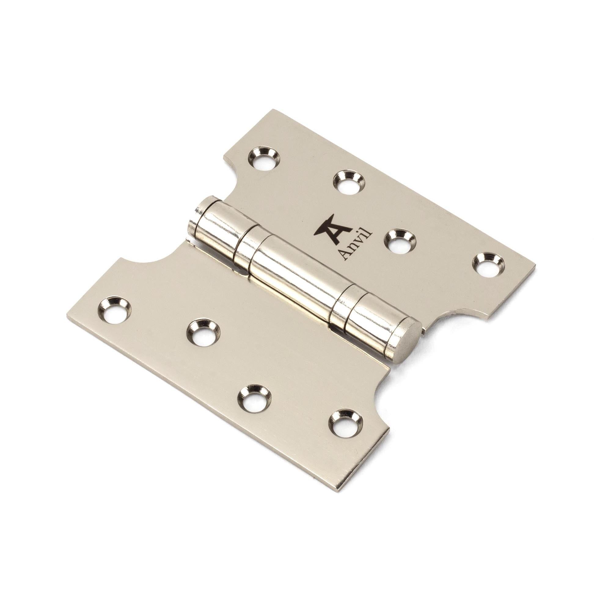 Polished Nickel 4" x 2" x 4" Parliament Hinge (pair) ss | From The Anvil - Parliament Hinges - From The Anvil - Yester Home