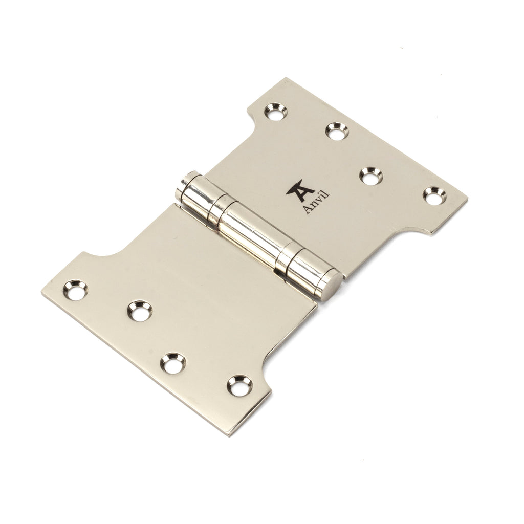 Polished Nickel 4" x 4" x 6" Parliament Hinge (pair) ss | From The Anvil-Parliament Hinges-Yester Home