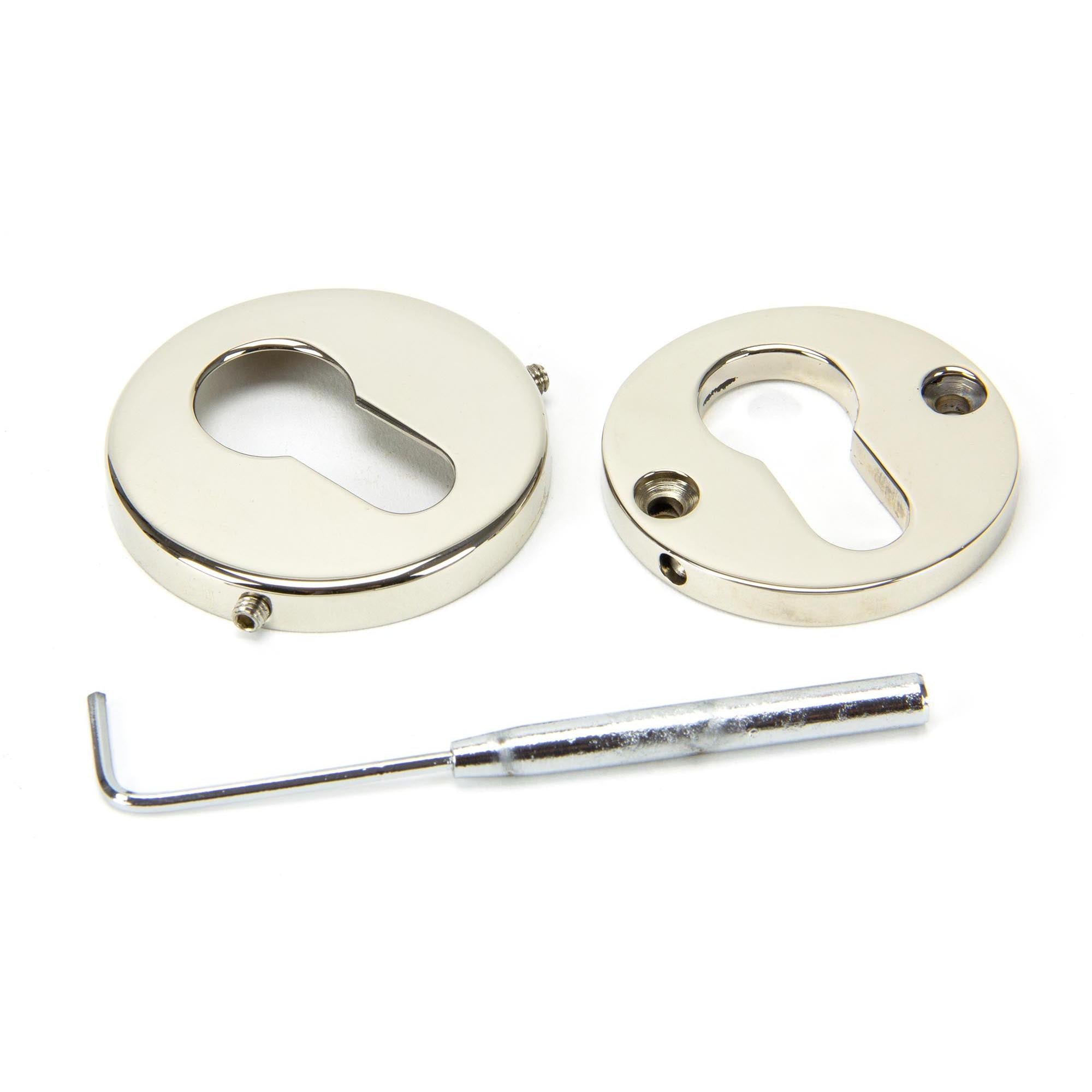 Polished Nickel 52mm Regency Concealed Escutcheon | From The Anvil - Euro Escutcheons - From The Anvil - Yester Home