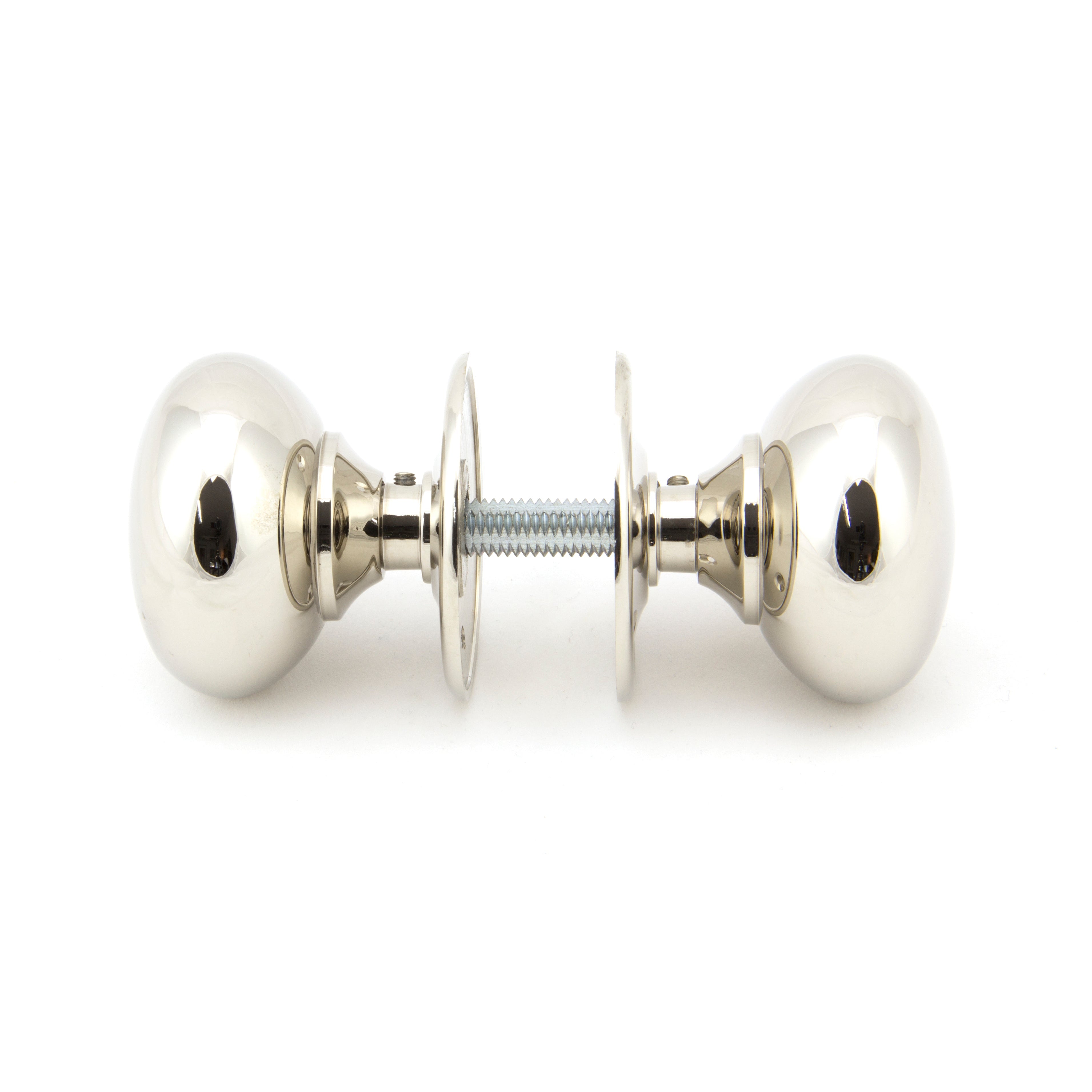 Polished Nickel 57mm Mushroom Mortice/Rim Knob Set | From The Anvil-Mortice Knobs-Yester Home