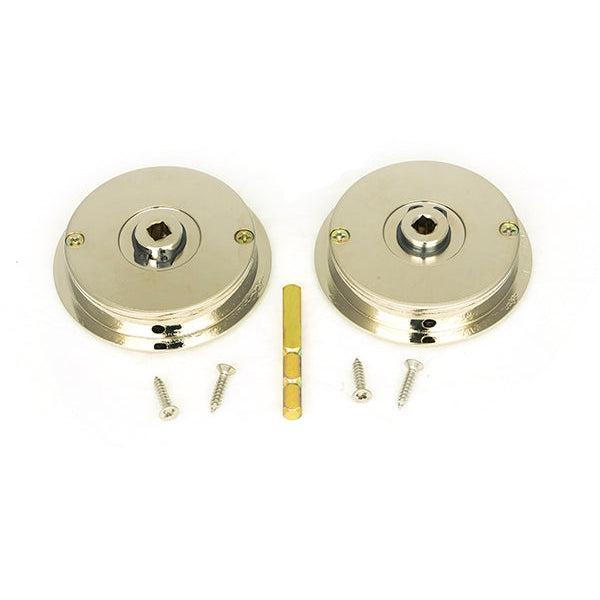 Polished Nickel 60mm Art Deco Round Pull - Privacy Set | From The Anvil-Cabinet Pulls-Yester Home