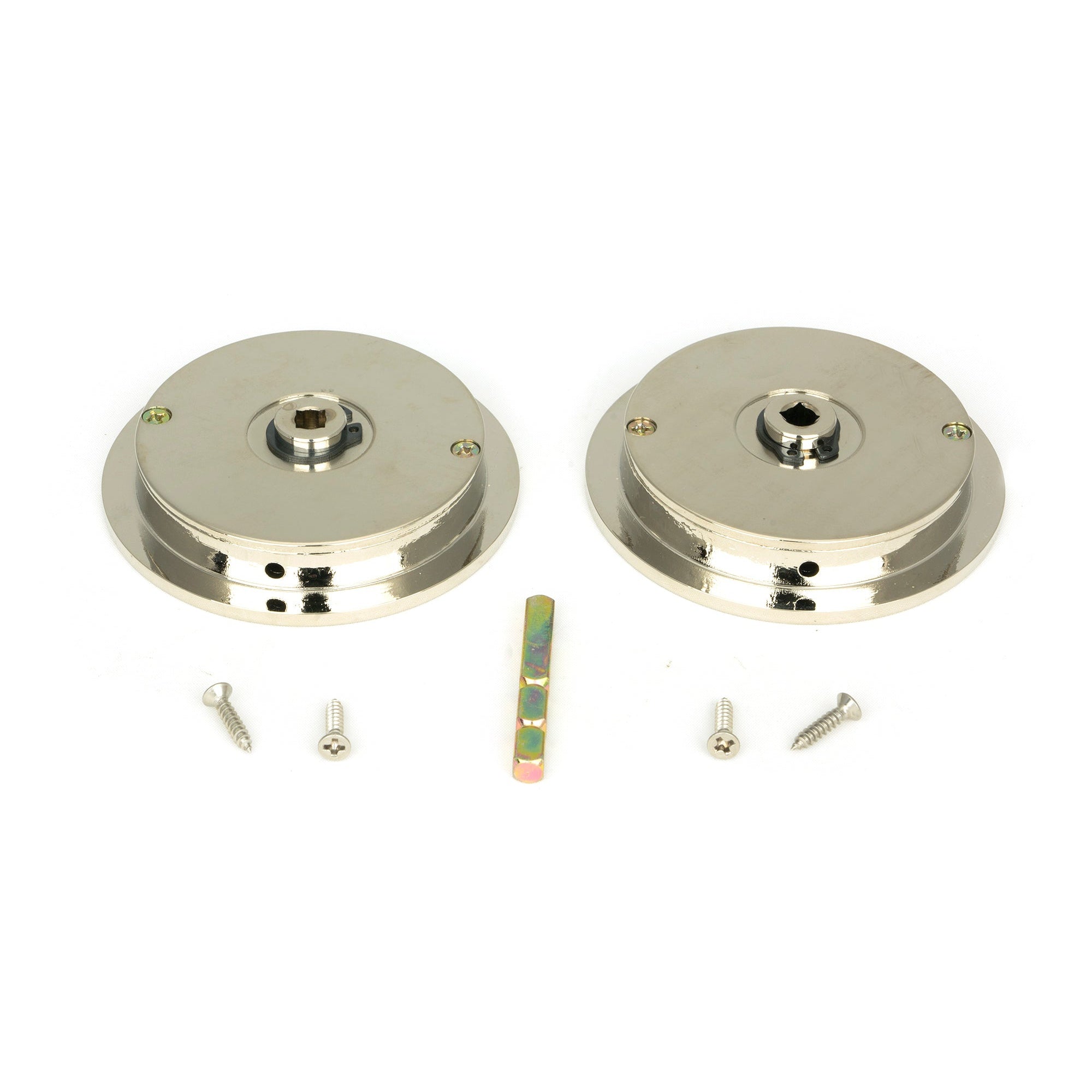 Polished Nickel 75mm Plain Round Pull - Privacy Set | From The Anvil-Cabinet Pulls-Yester Home