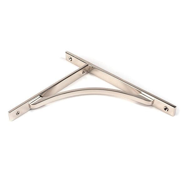 Polished Nickel Apperley Shelf Bracket (260mm x 200mm) | From The Anvil-Shelf Brackets-Yester Home