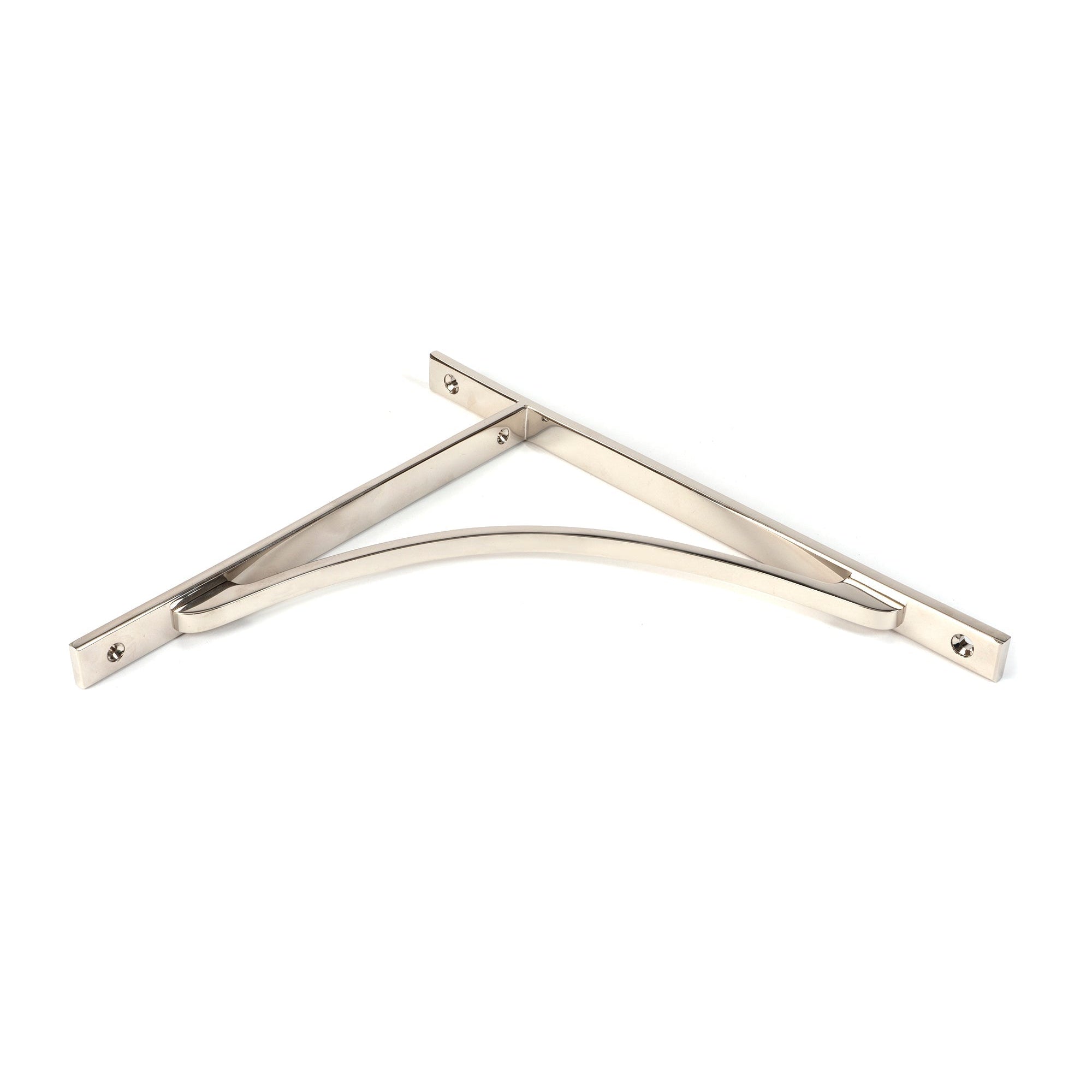 Polished Nickel Apperley Shelf Bracket (314mm x 250mm) | From The Anvil-Shelf Brackets-Yester Home