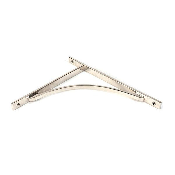Polished Nickel Apperley Shelf Bracket (314mm x 250mm) | From The Anvil-Shelf Brackets-Yester Home