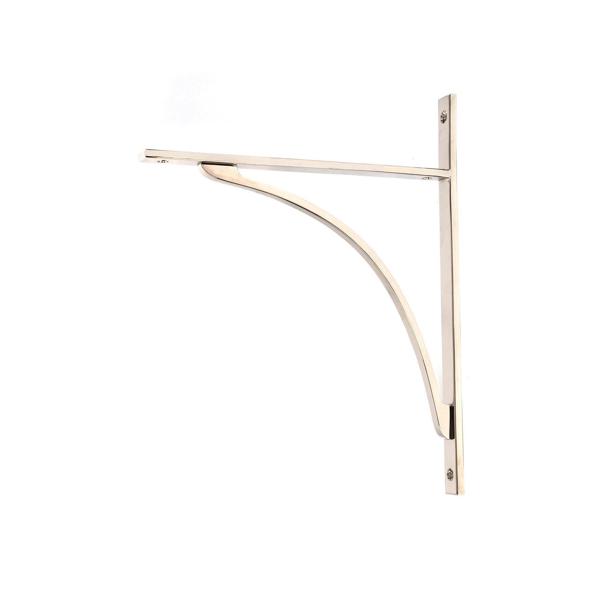 Polished Nickel Apperley Shelf Bracket (314mm x 250mm) | From The Anvil-Shelf Brackets-Yester Home