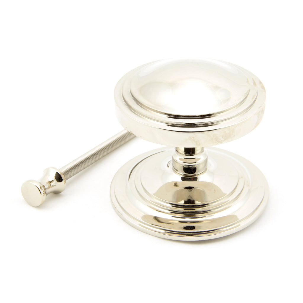 Polished Nickel Art Deco Centre Door Knob | From The Anvil-Centre Door Knobs-Yester Home