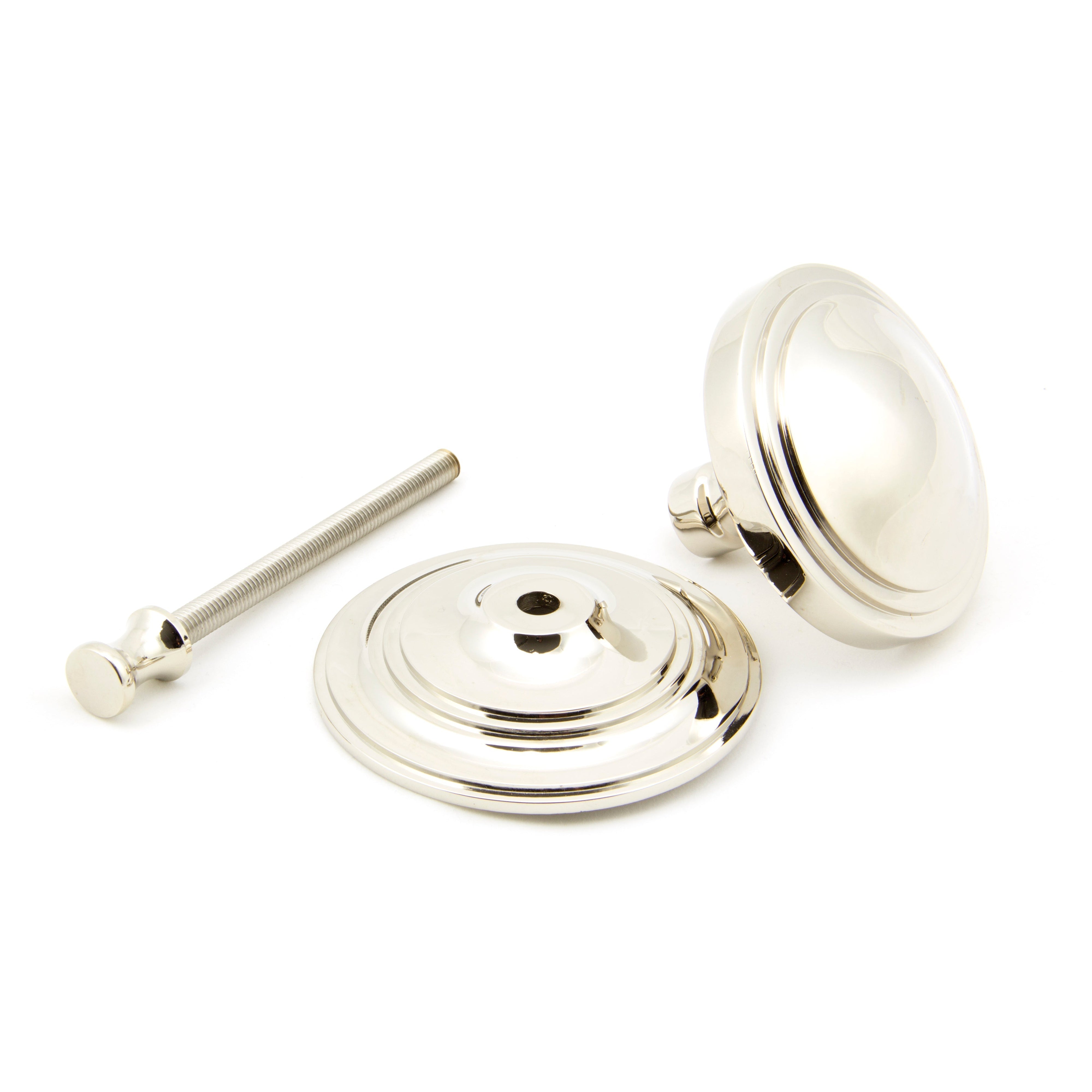 Polished Nickel Art Deco Centre Door Knob | From The Anvil-Centre Door Knobs-Yester Home