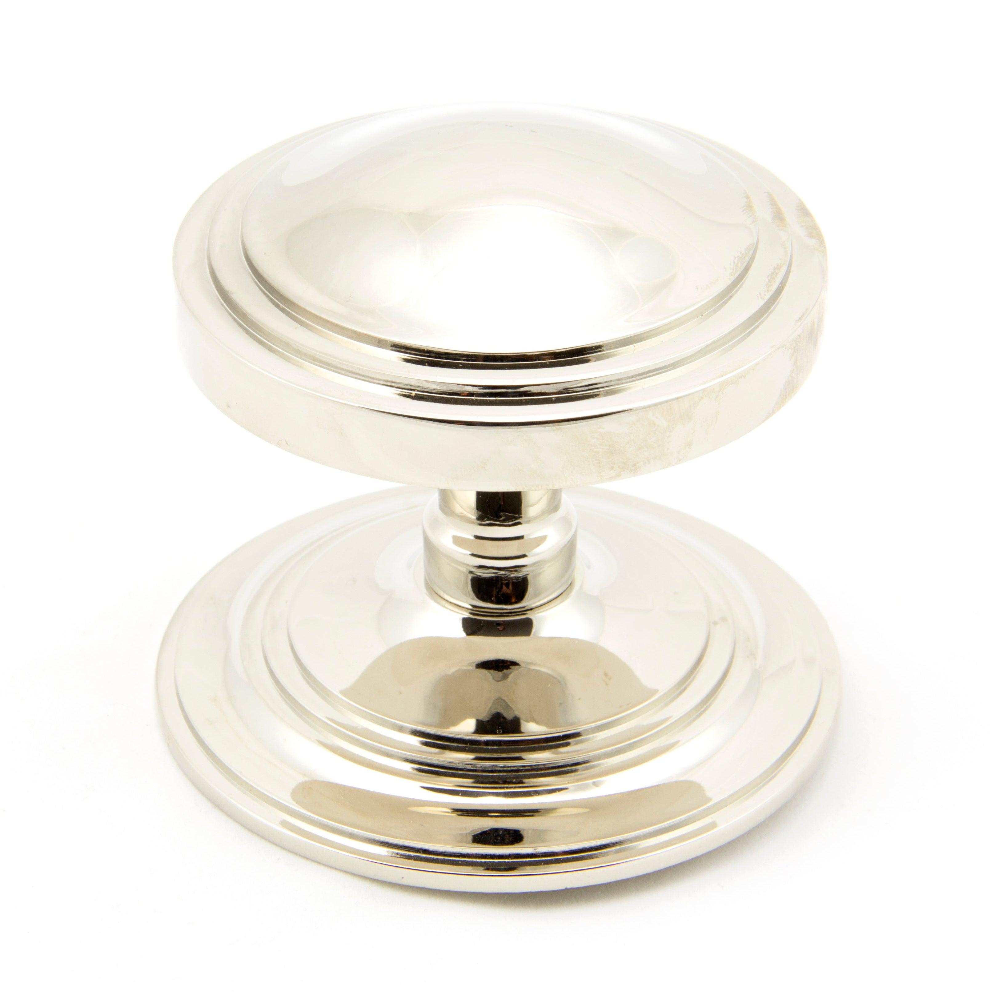 Polished Nickel Art Deco Centre Door Knob | From The Anvil-Centre Door Knobs-Yester Home
