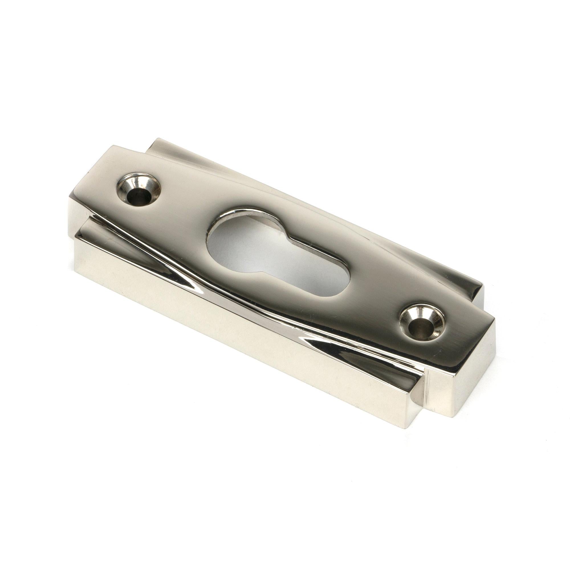 Polished Nickel Art Deco Euro Escutcheon | From The Anvil - Euro Escutcheons - From The Anvil - Yester Home