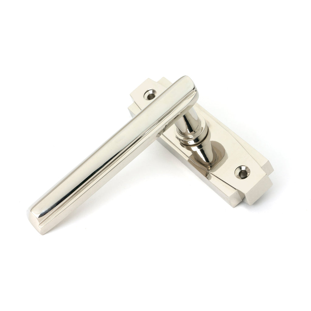 Polished Nickel Art Deco Lever on Rose Set | From The Anvil-Lever on Rose-Yester Home