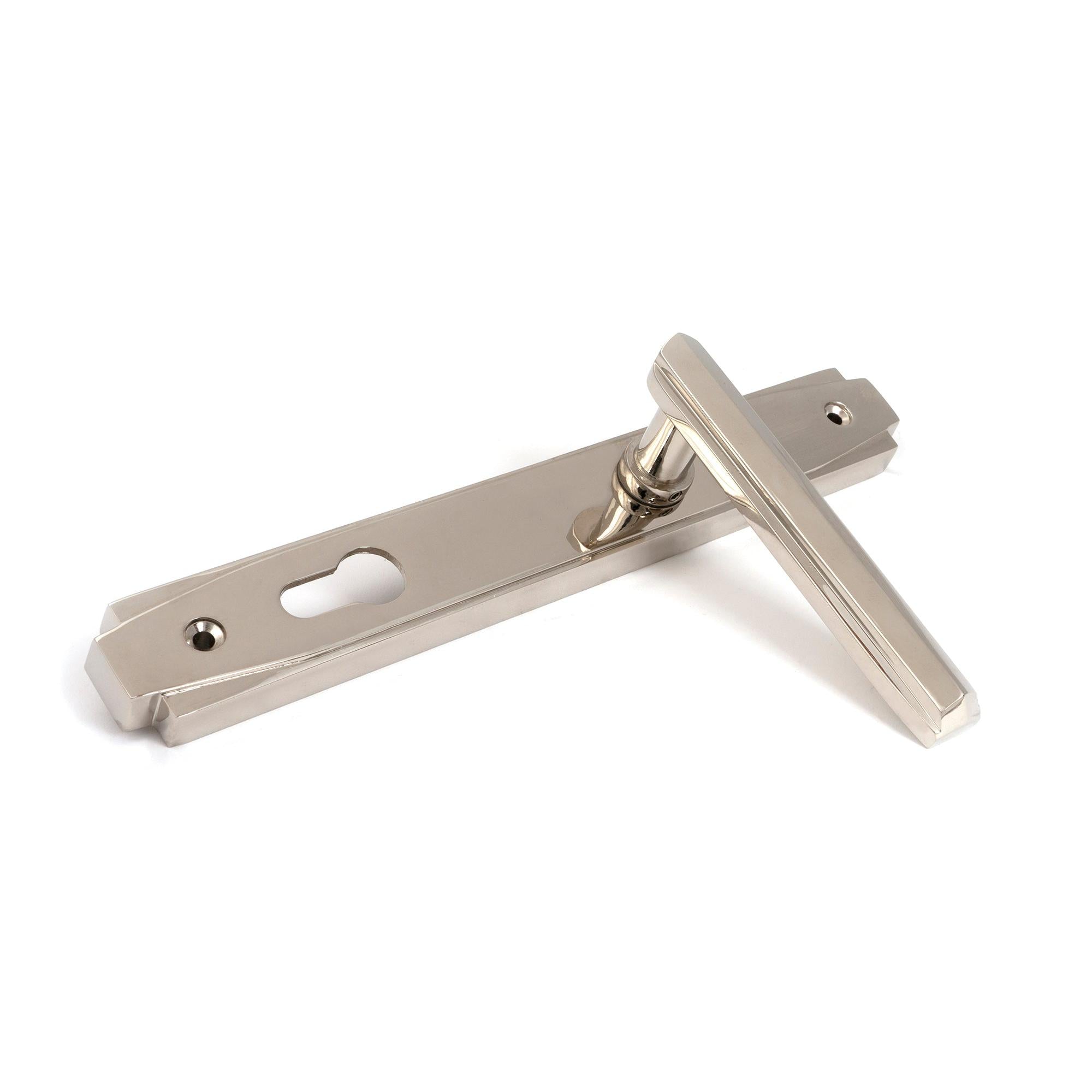 Polished Nickel Art Deco Slimline Lever Espag. Lock Set | From The Anvil - Espagnolette - From The Anvil - Yester Home
