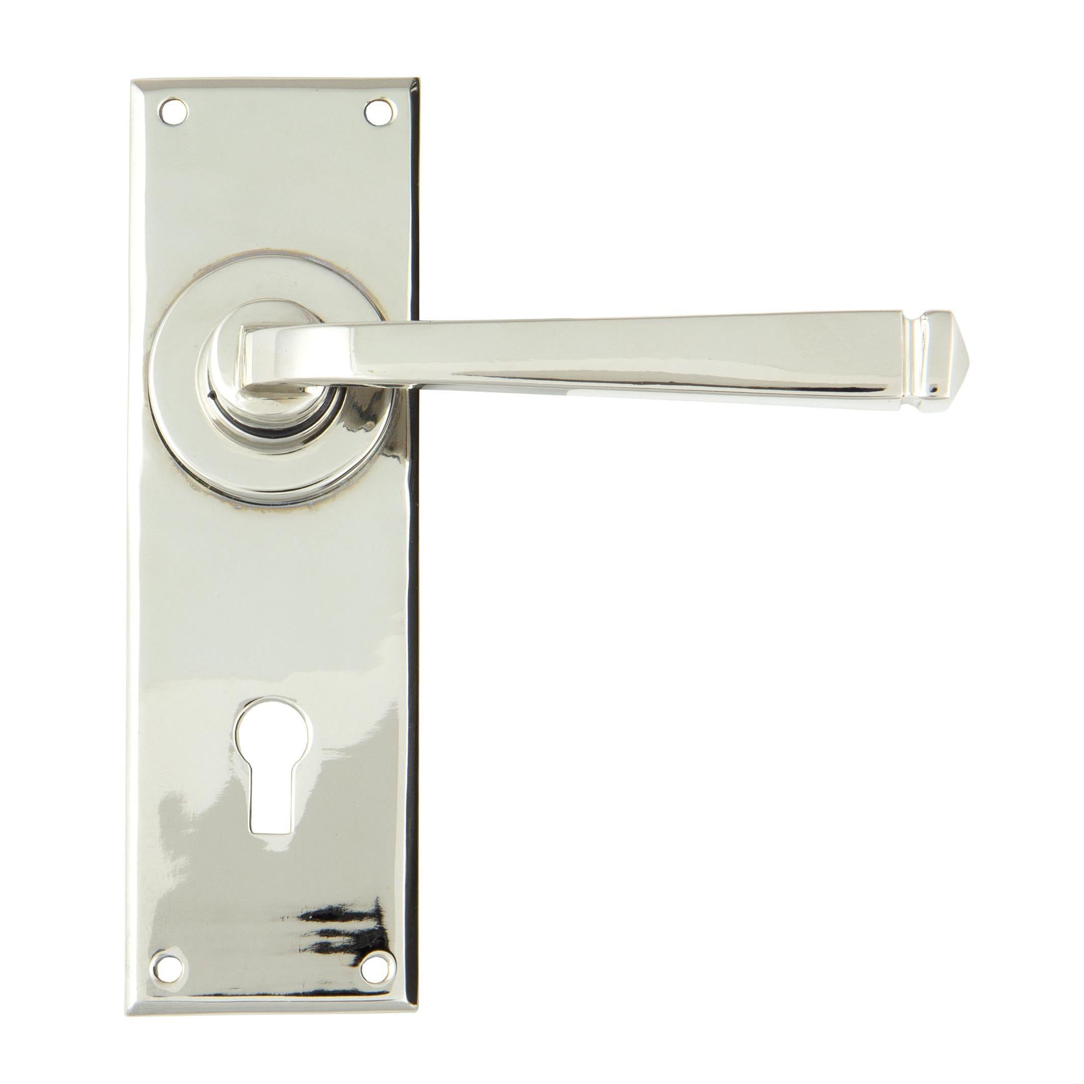 Polished Nickel Avon Lever Lock Set | From The Anvil - Lever Lock - From The Anvil - Yester Home
