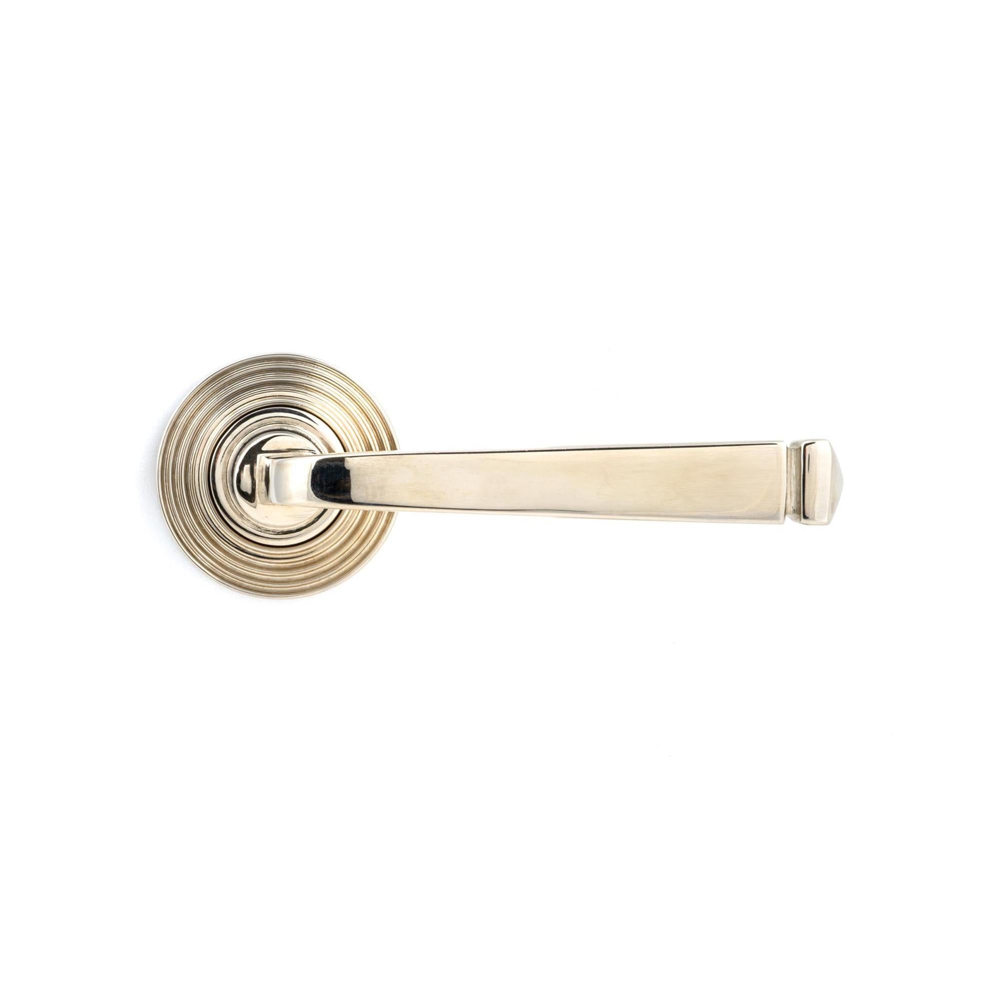 Polished Nickel Avon Round Lever on Rose Set (Beehive) - Unsprung | From The Anvil - Concealed - From The Anvil - Yester Home