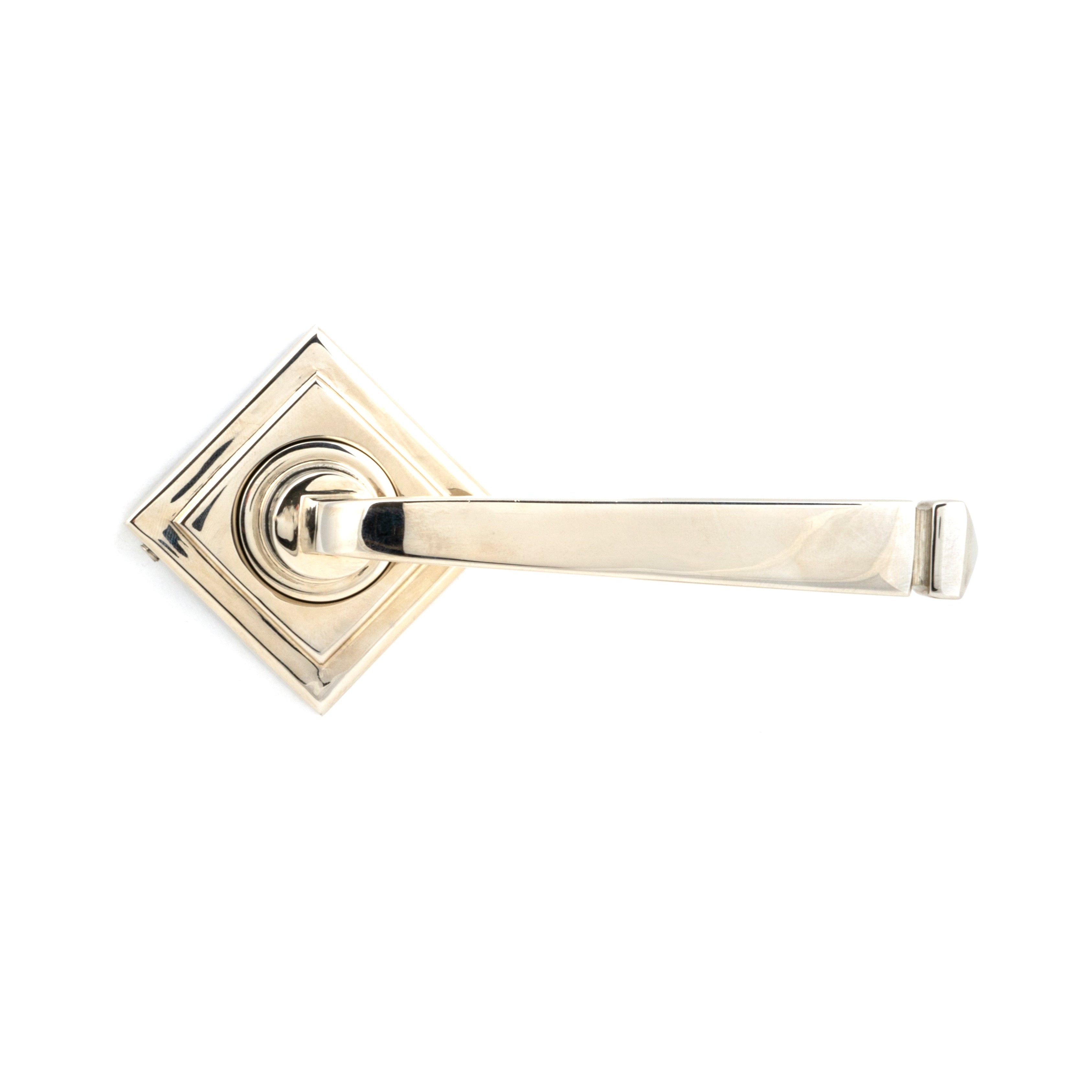 Polished Nickel Avon Round Lever on Rose Set (Square) | From The Anvil-Concealed-Yester Home