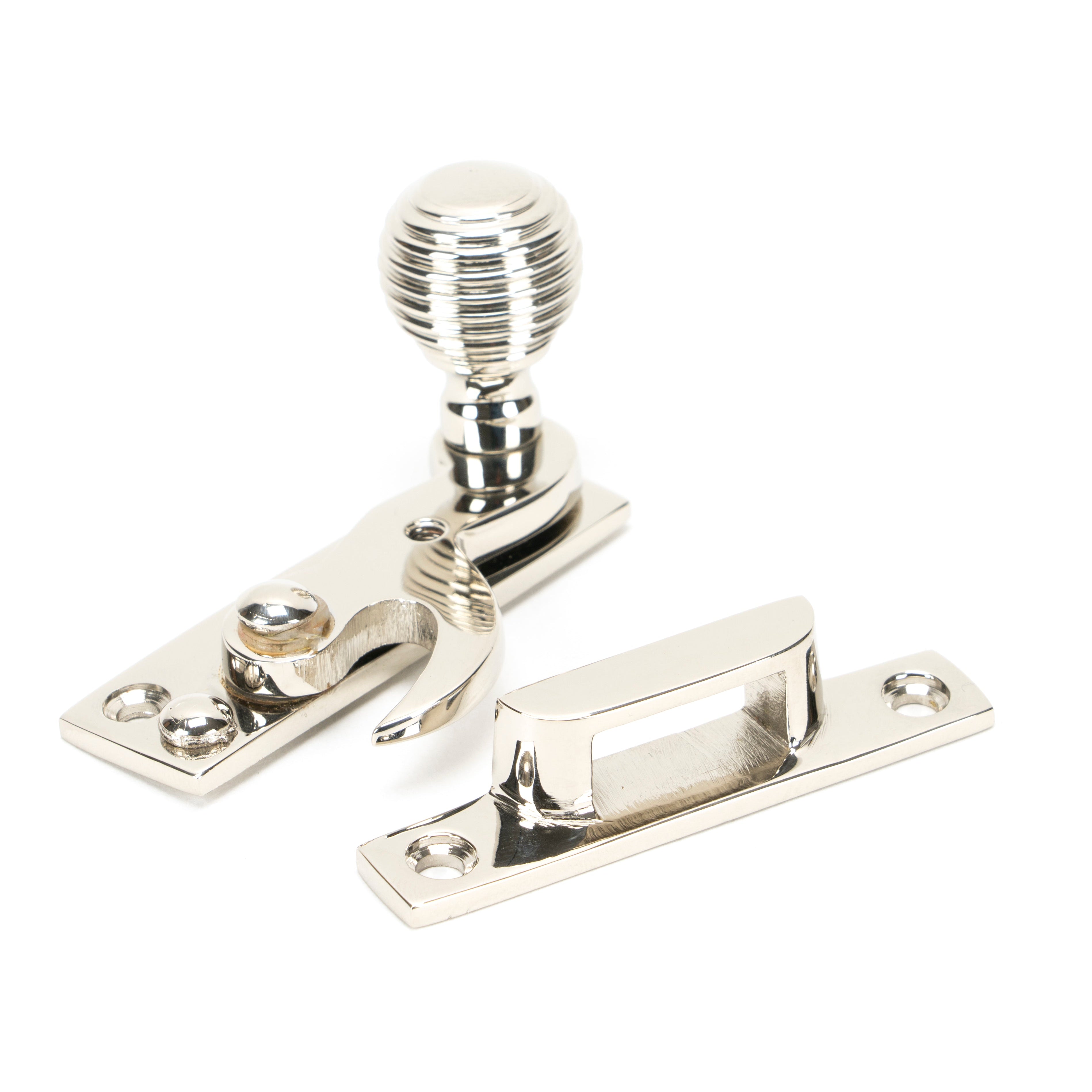 Polished Nickel Beehive Sash Hook Fastener | From The Anvil-Sash Hook Fasteners-Yester Home