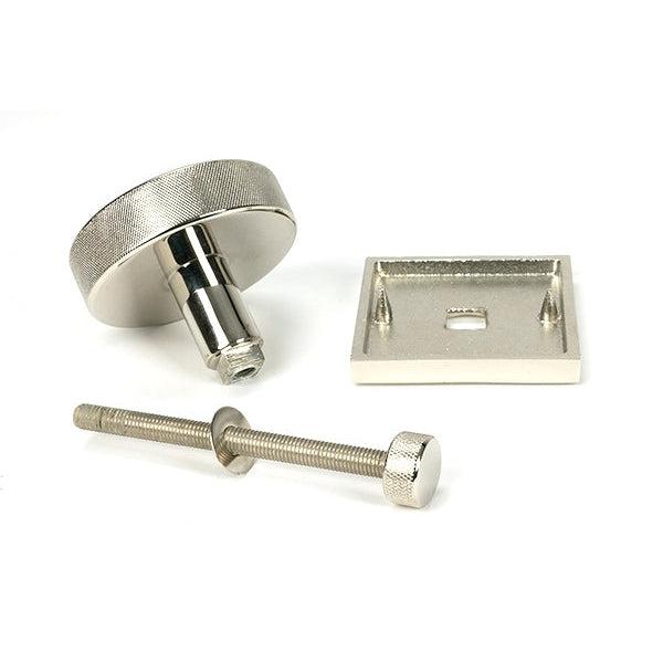 Polished Nickel Brompton Centre Door Knob (Square) | From The Anvil-Centre Door Knobs-Yester Home