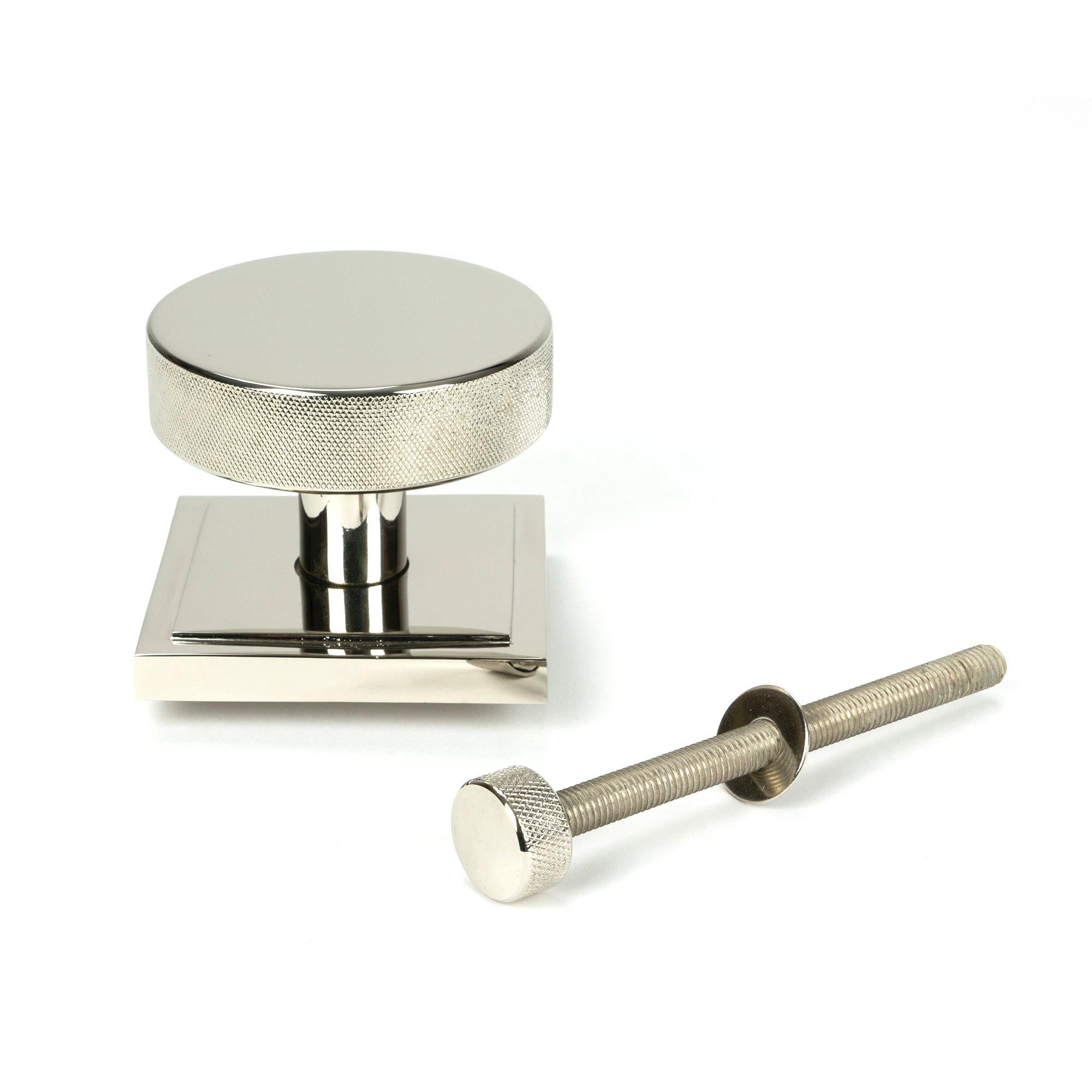 Polished Nickel Brompton Centre Door Knob (Square) | From The Anvil - Centre Door Knobs - From The Anvil - Yester Home