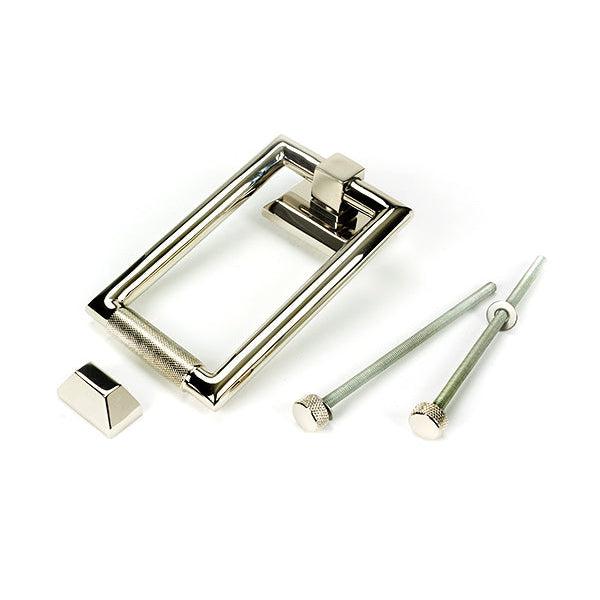 Polished Nickel Brompton Door Knocker | From The Anvil-Bolt-Through Door Knockers-Yester Home