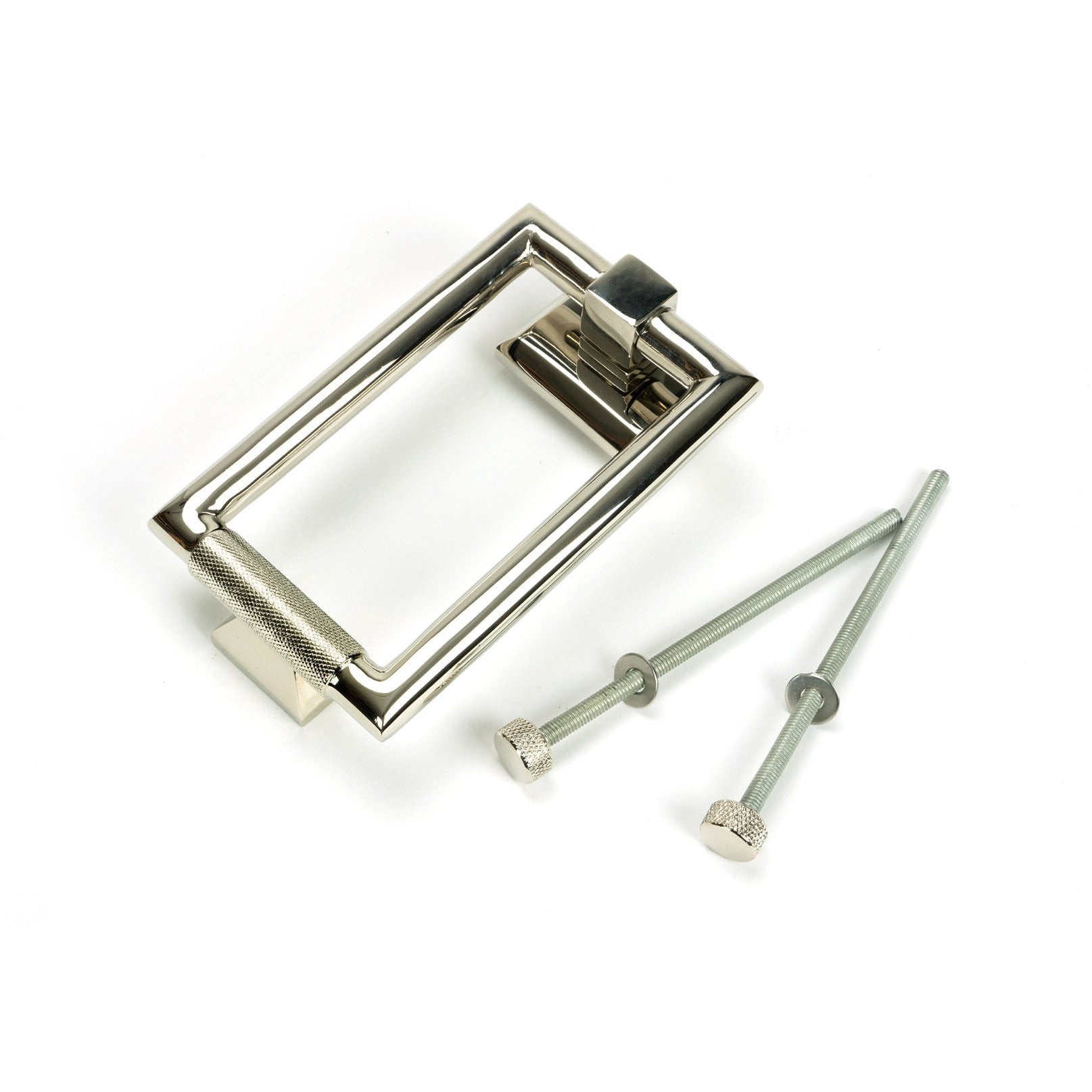 Polished Nickel Brompton Door Knocker | From The Anvil-Bolt-Through Door Knockers-Yester Home