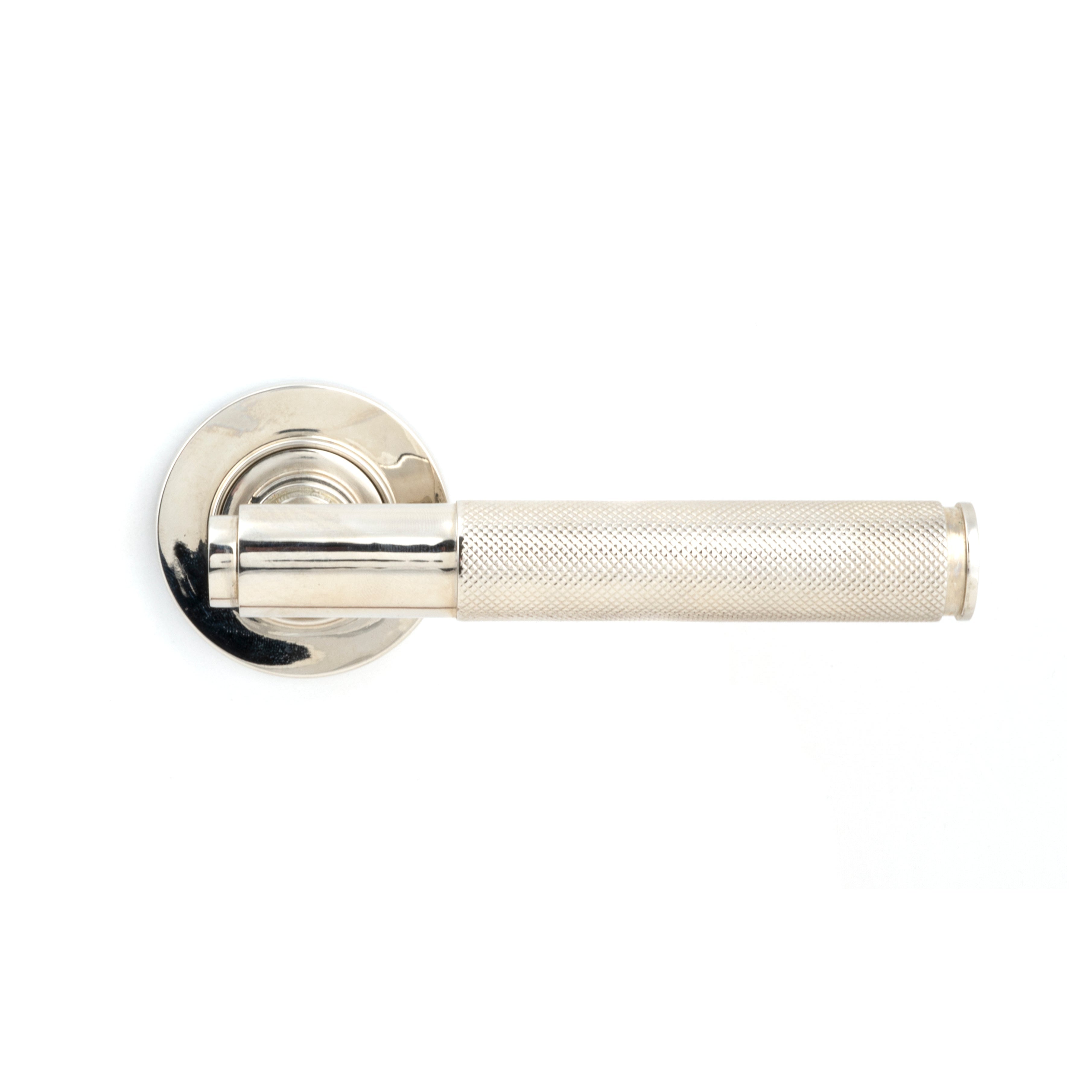 Polished Nickel Brompton Lever on Rose Set (Plain) - Unsprung | From The Anvil-Concealed-Yester Home