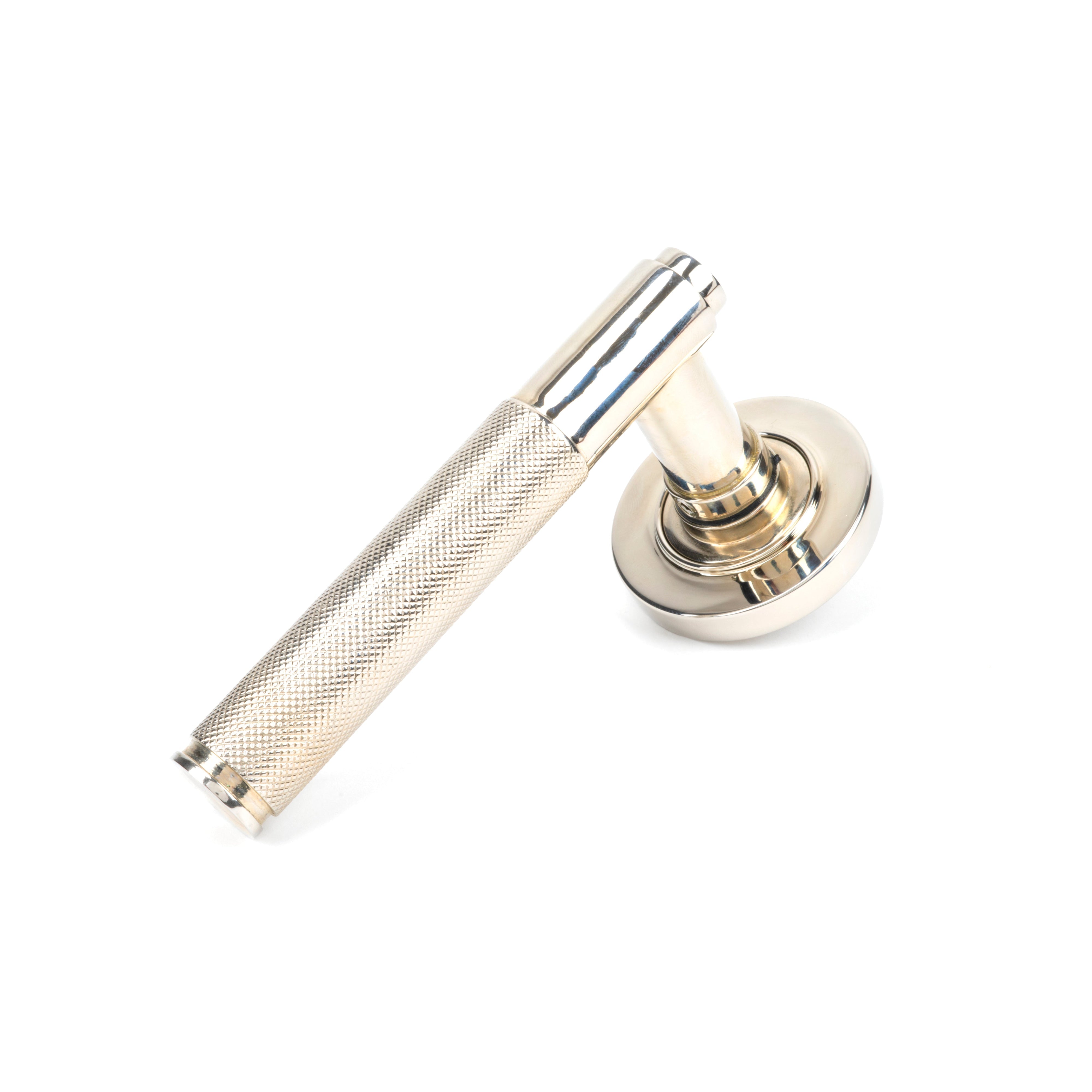 Polished Nickel Brompton Lever on Rose Set (Plain) - Unsprung | From The Anvil-Concealed-Yester Home
