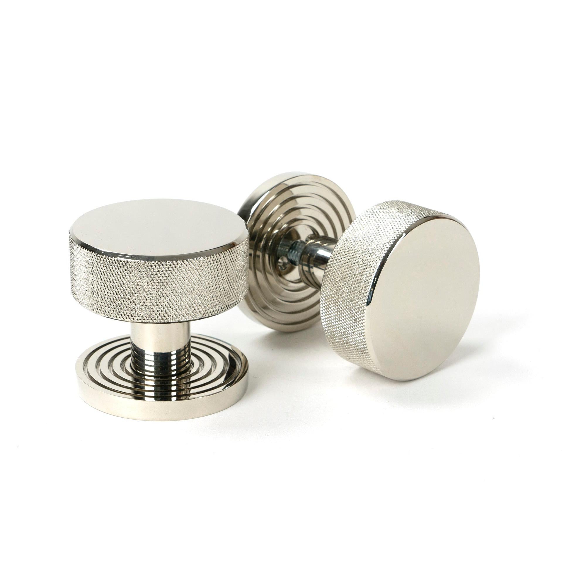 Polished Nickel Brompton Mortice/Rim Knob Set (Beehive) | From The Anvil - Mortice Knobs - From The Anvil - Yester Home