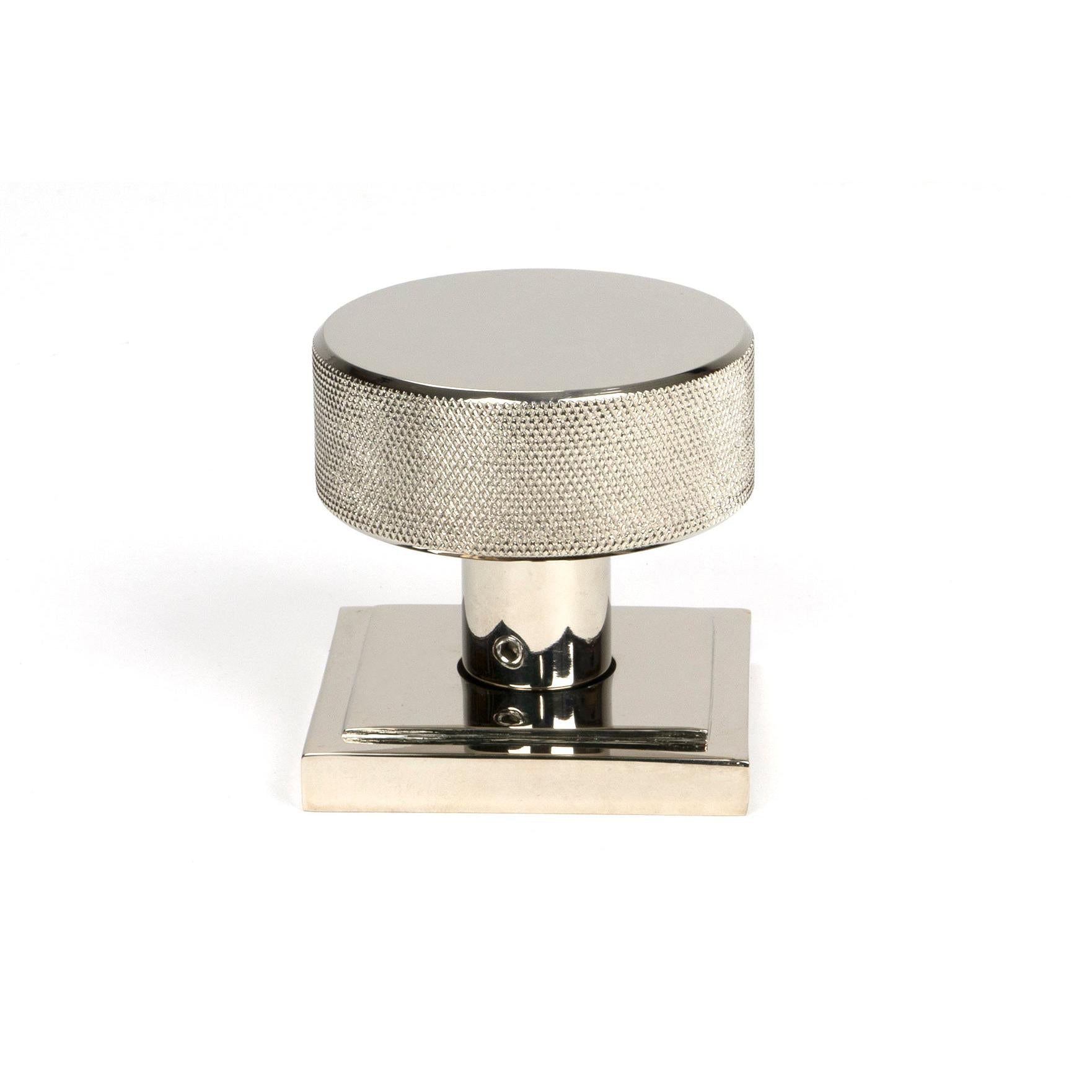 Polished Nickel Brompton Mortice/Rim Knob Set (Square) | From The Anvil - Mortice Knobs - From The Anvil - Yester Home