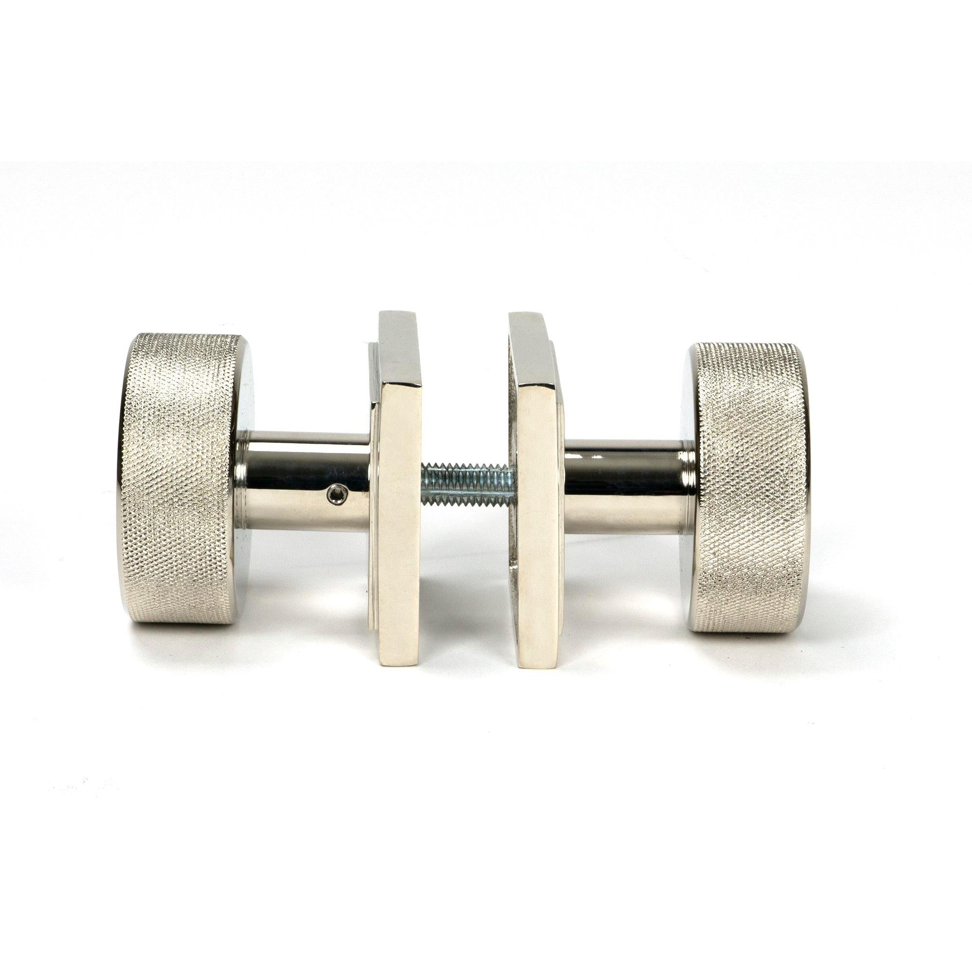 Polished Nickel Brompton Mortice/Rim Knob Set (Square) | From The Anvil - Mortice Knobs - From The Anvil - Yester Home
