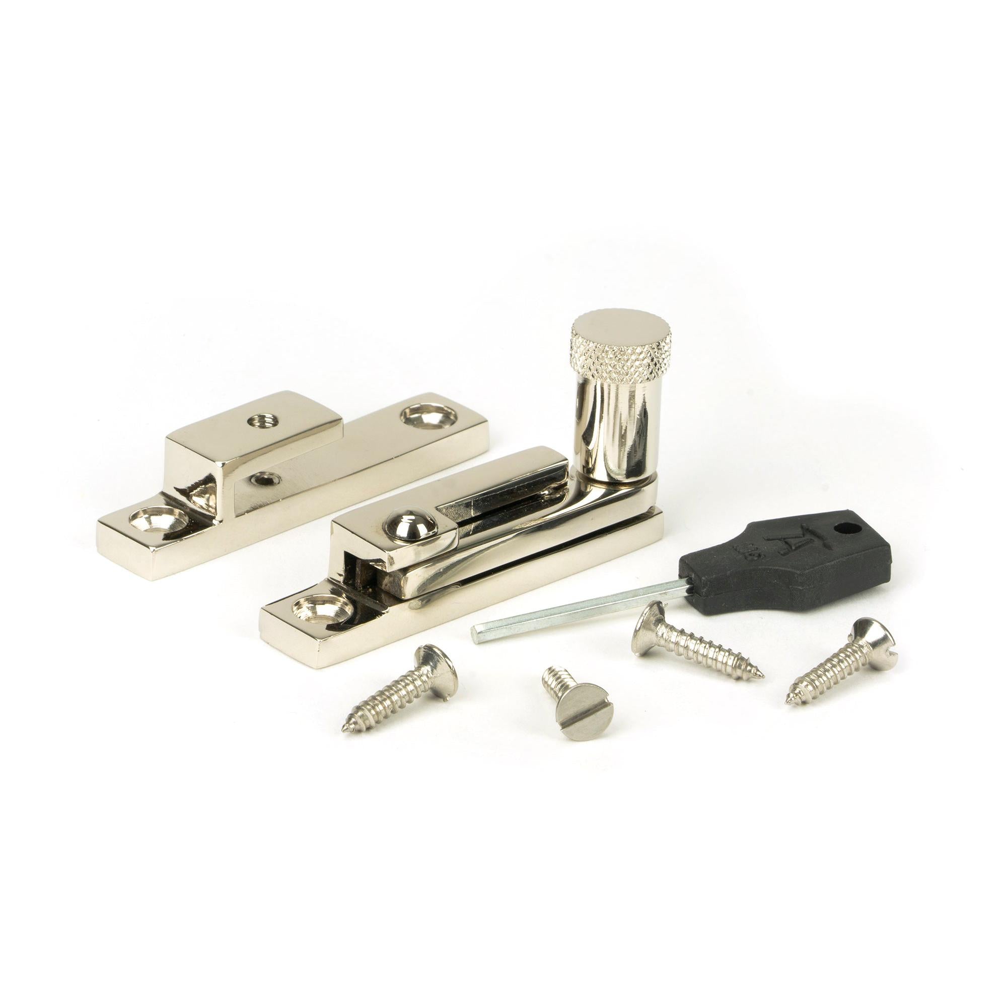 Polished Nickel Brompton Quadrant Fastener - Narrow | From The Anvil - Quadrant Fasteners - From The Anvil - Yester Home