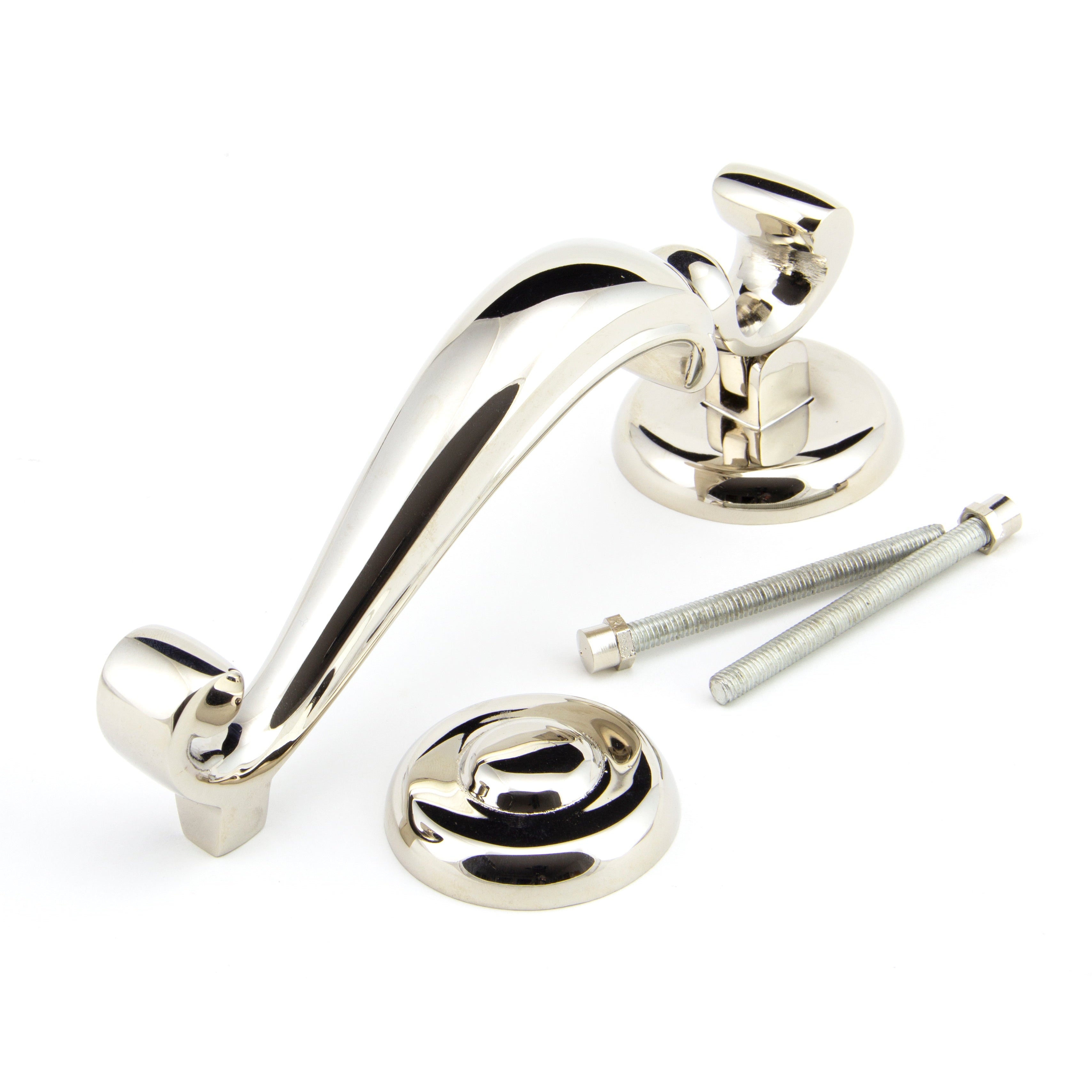 Polished Nickel Doctors Door Knocker | From The Anvil-Bolt-Through Door Knockers-Yester Home