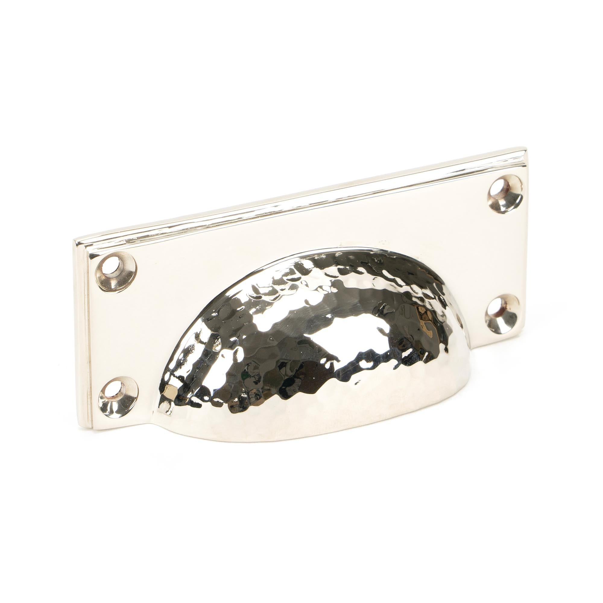 Polished Nickel Hammered Art Deco Drawer Pull | From The Anvil - Drawer Pulls - From The Anvil - Yester Home