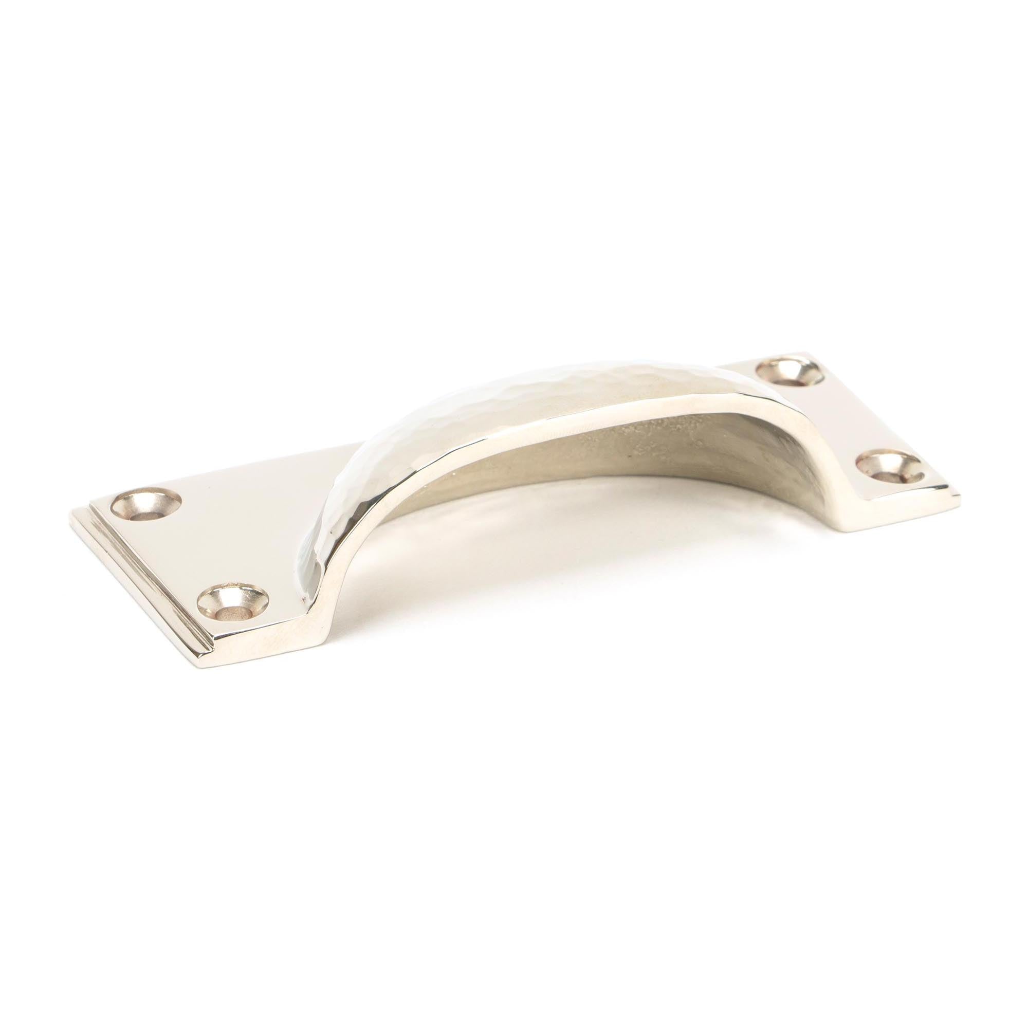 Polished Nickel Hammered Art Deco Drawer Pull | From The Anvil - Drawer Pulls - From The Anvil - Yester Home